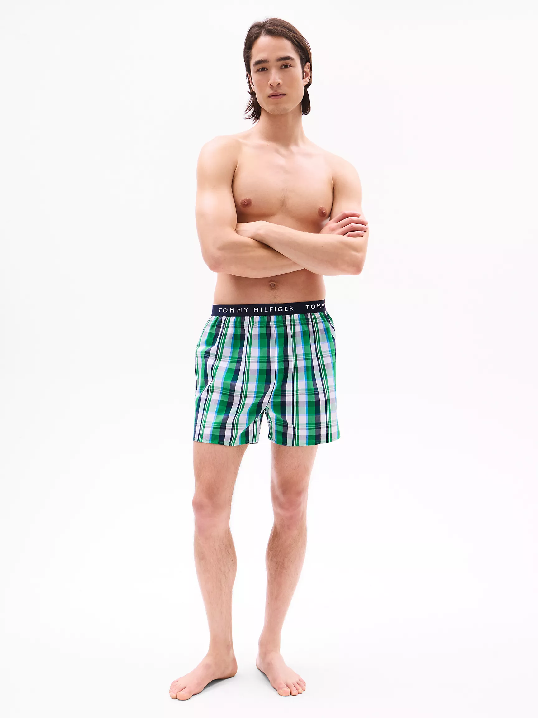 Мужское нижнее белье Tommy Hilfiger, Тканые боксёры Tommy с логотипом (набор 3 шт.)