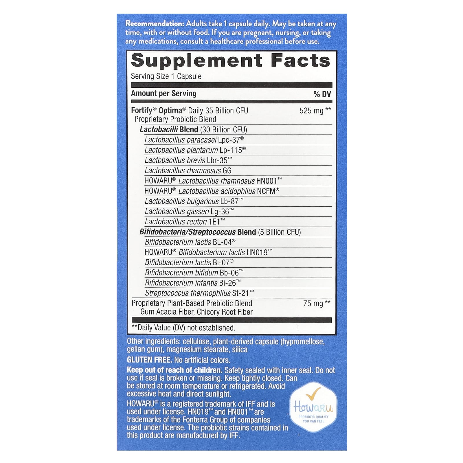 Nature's Way, Fortify Optima, пробиотики и пребиотики для ежедневного приема, ежедневный уход, 35 миллиардов КОЕ, 30 капсул с отсроченным высвобождением