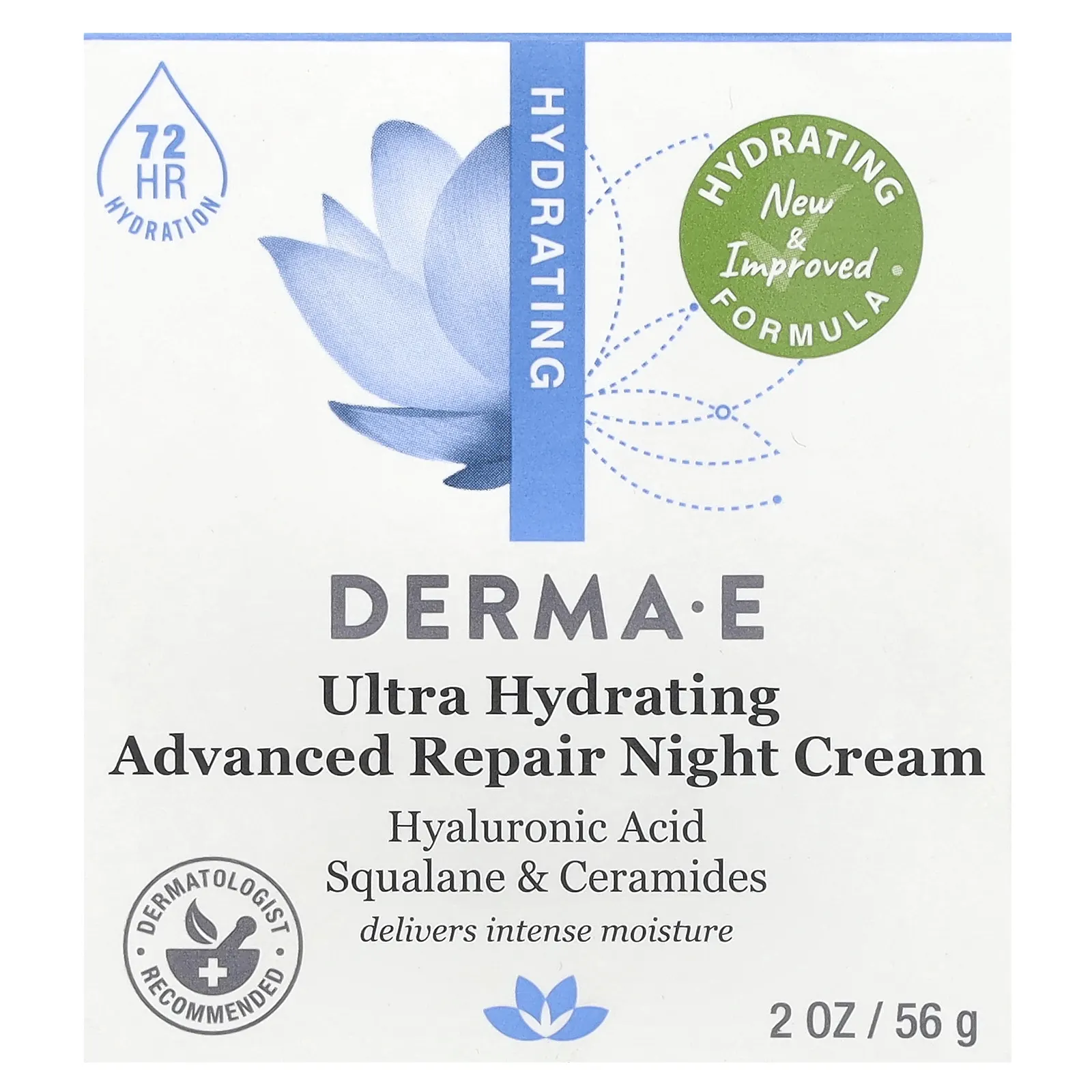 DERMA E, Увлажняющий ночной крем, 2 унции (56 г)