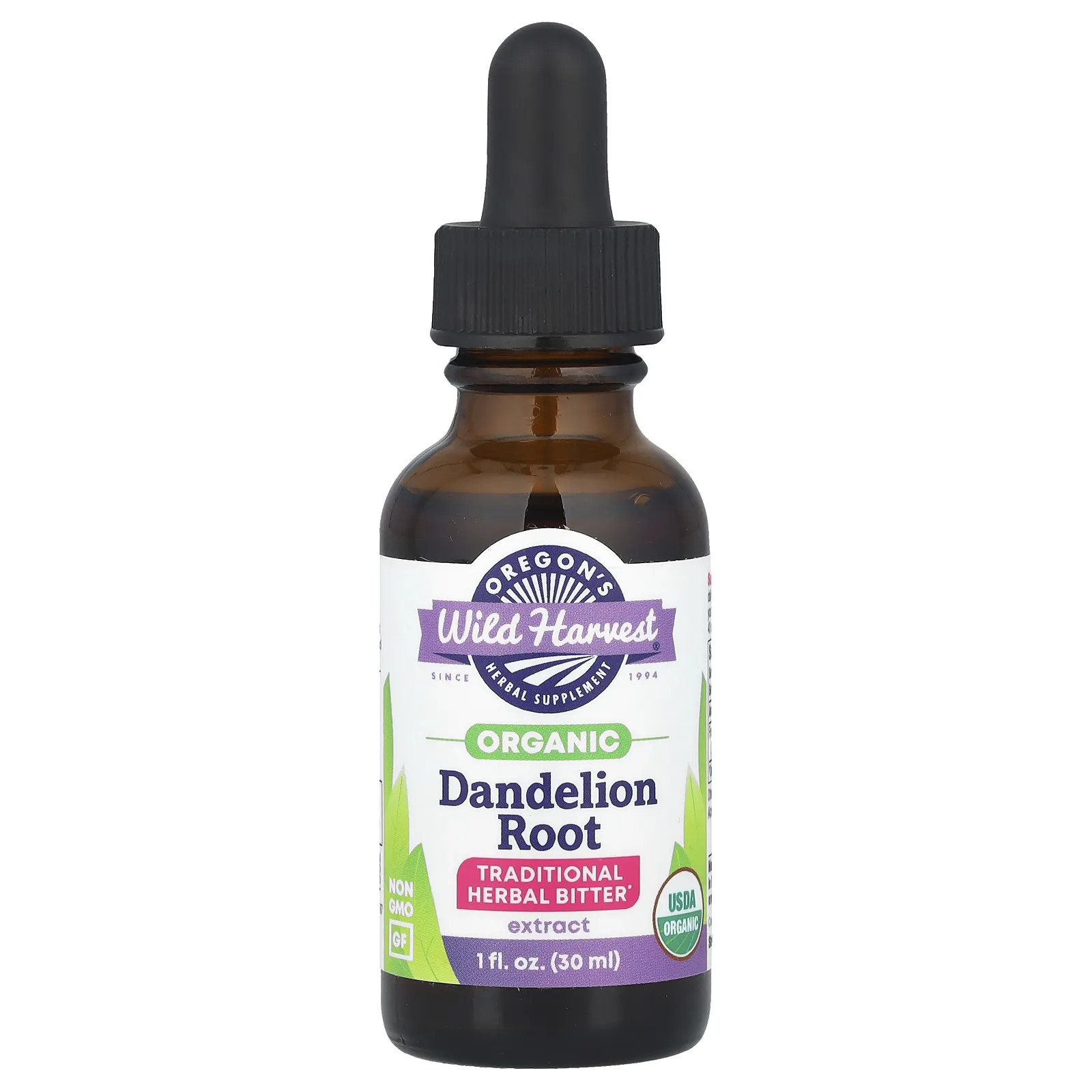 Oregon's Wild Harvest, Органический экстракт корня одуванчика, 1000 мг, 30 мл (1 жидк. Унция)