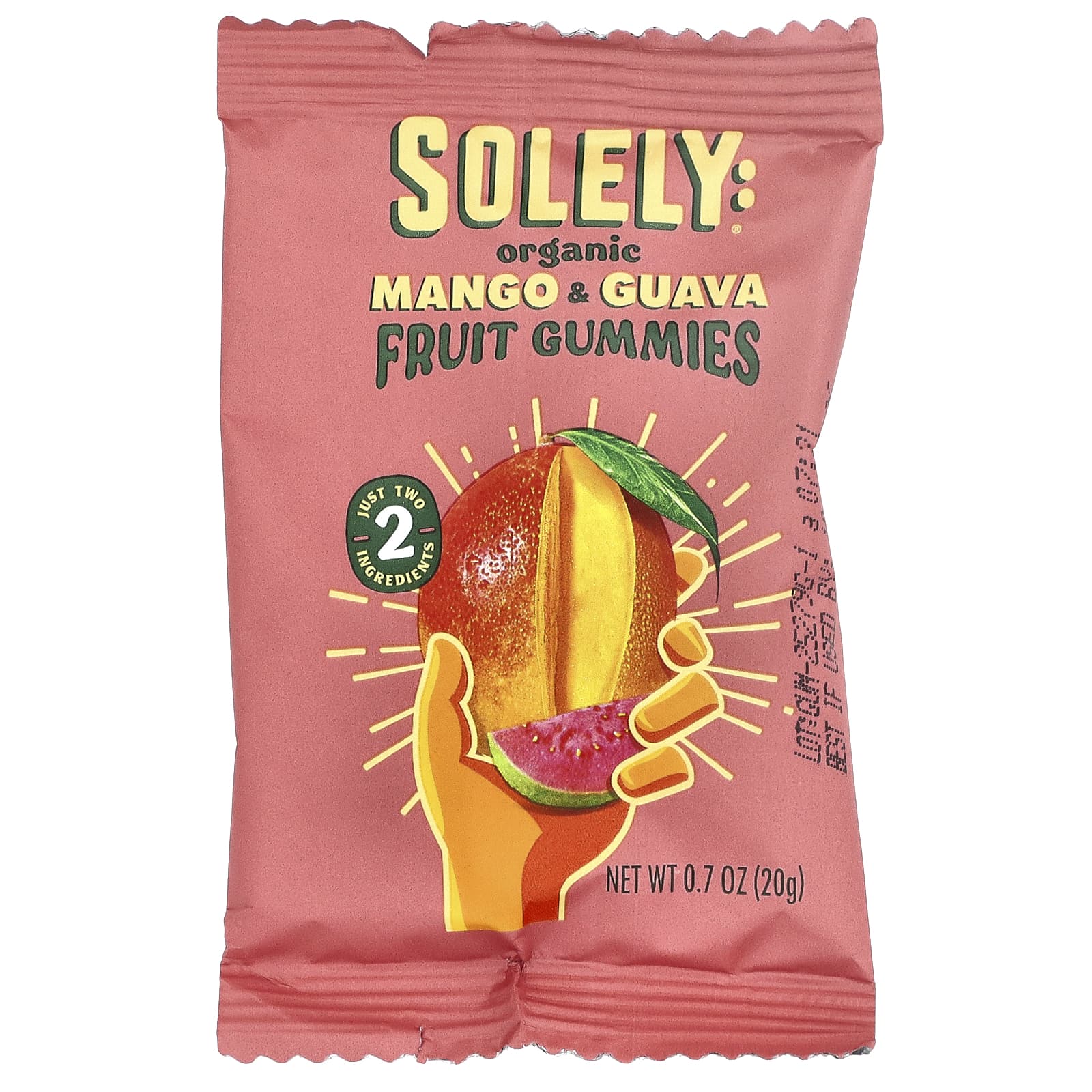 Solely, органические фруктовые жевательные мармеладки, манго и гуава, 5 пакетиков по 20 г (0,7 унции)