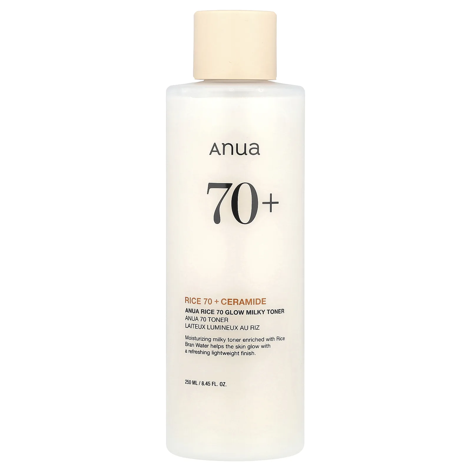 Anua, Rice 70 Glow Milky Toner, 250 мл (8,45 жидк. Унции)