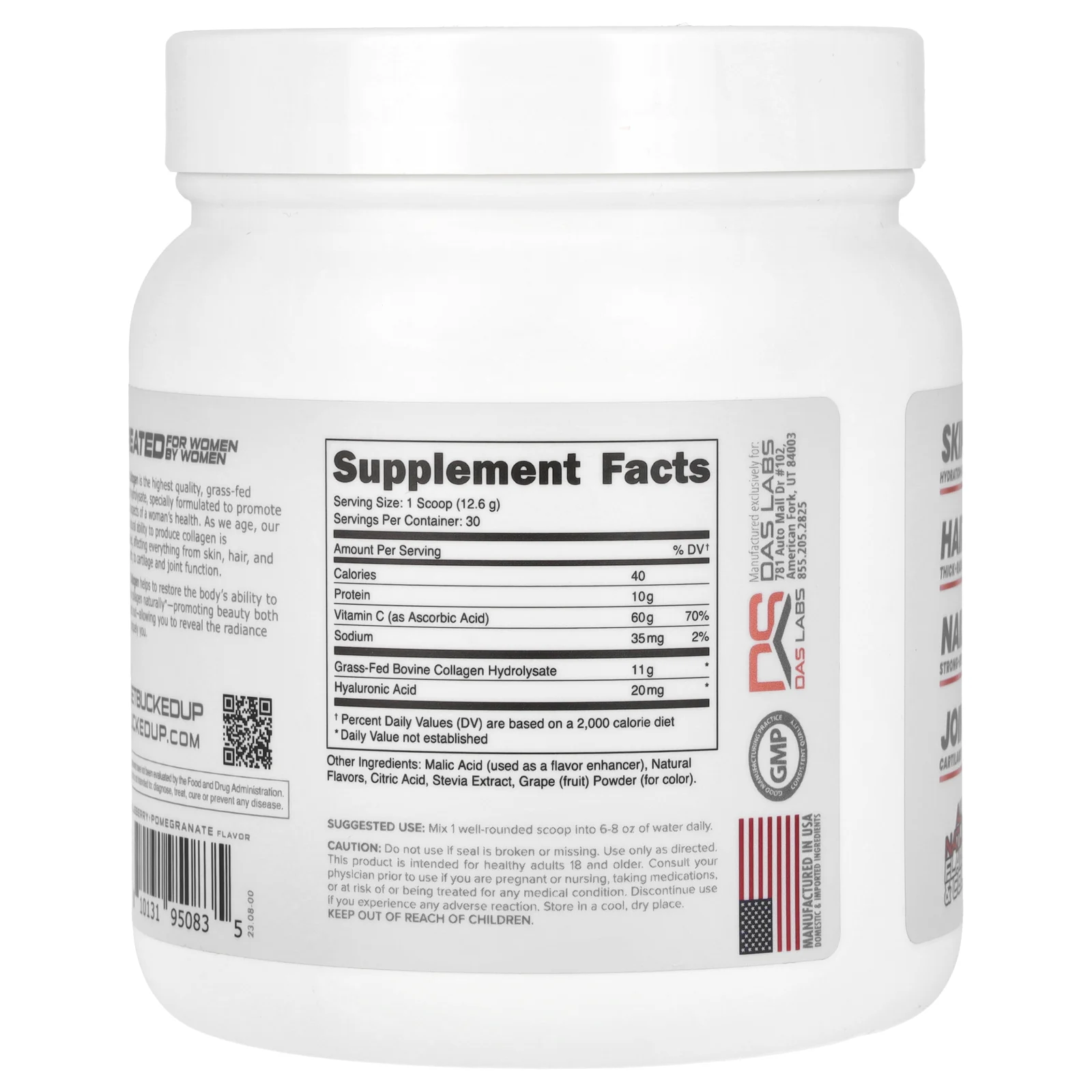 Bucked Up, Babe, коллаген, со вкусом голубики и граната, 378 г (13,3 унции)