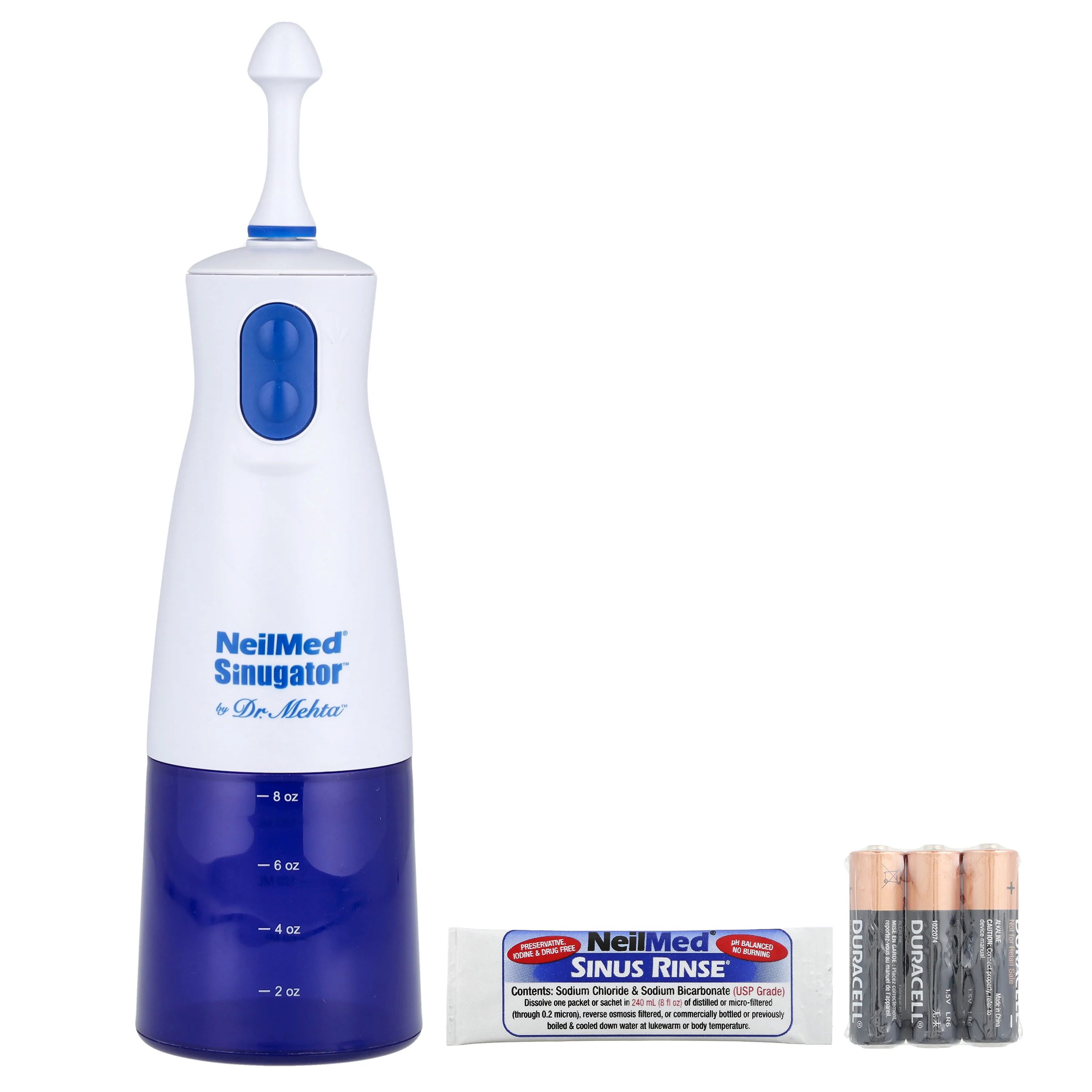 NeilMed, Sinugator, беспроводная пульсирующая промывка для носа, набор из 3 предметов