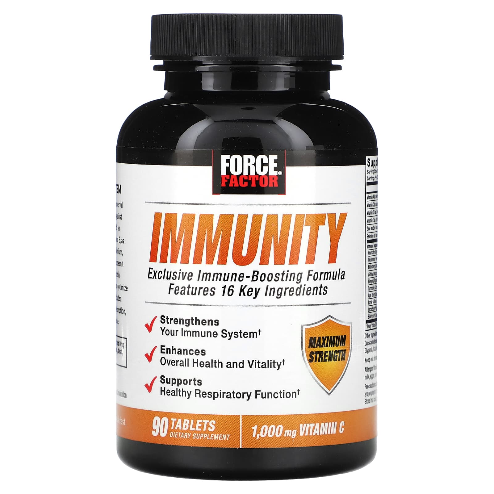 Force Factor, Immunity, средство для поддержки иммунитета, 1000 мг, 90 таблеток
