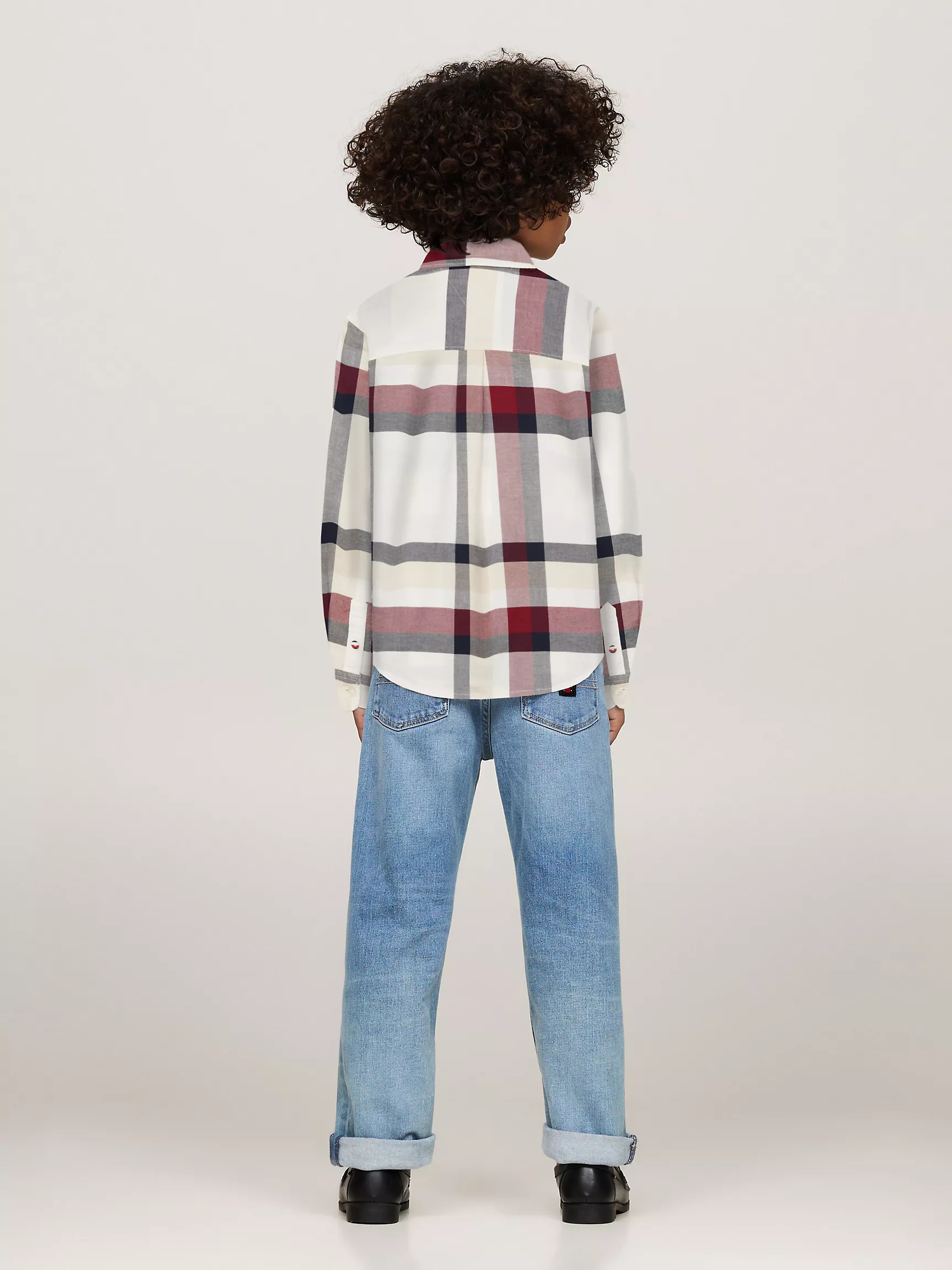 Рубашка для мальчика Tommy Hilfiger, Детская клетчатая рубашка с длинным рукавом и эластичностью