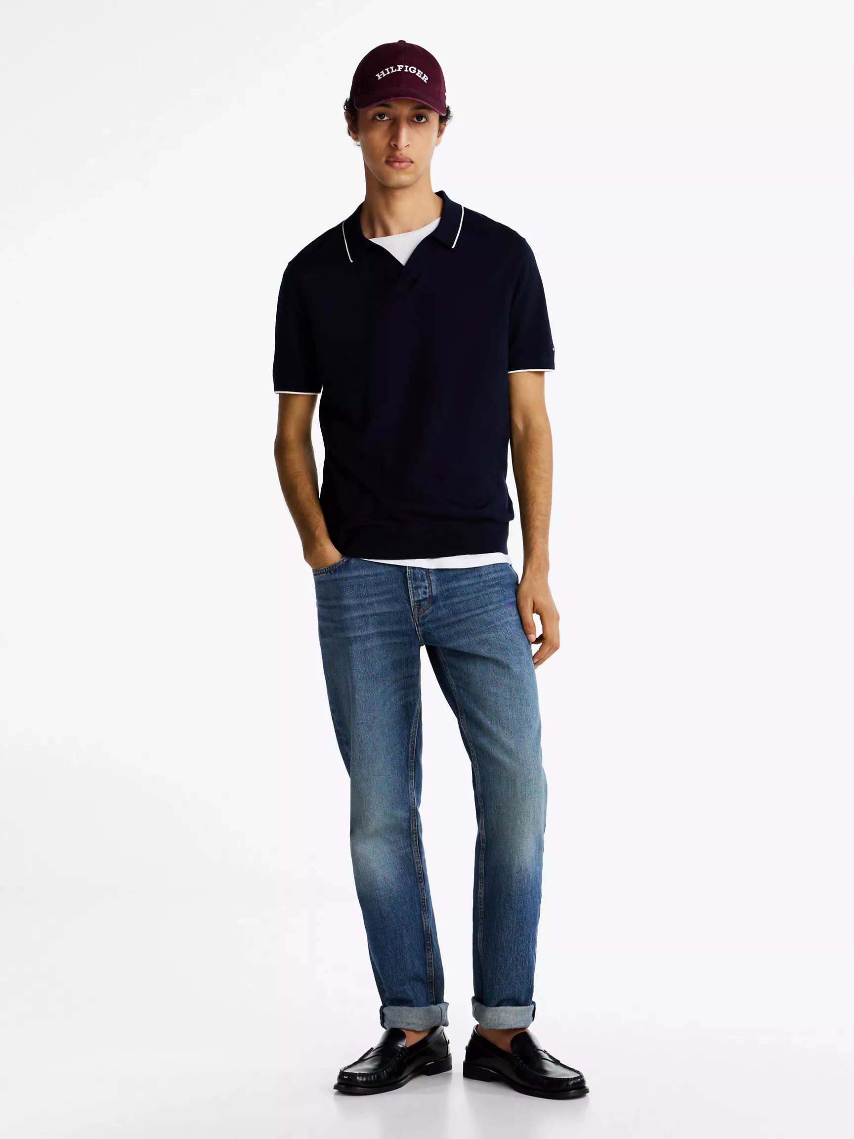 Мужское поло Tommy Hilfiger, Стандартное поло с V-образным вырезом