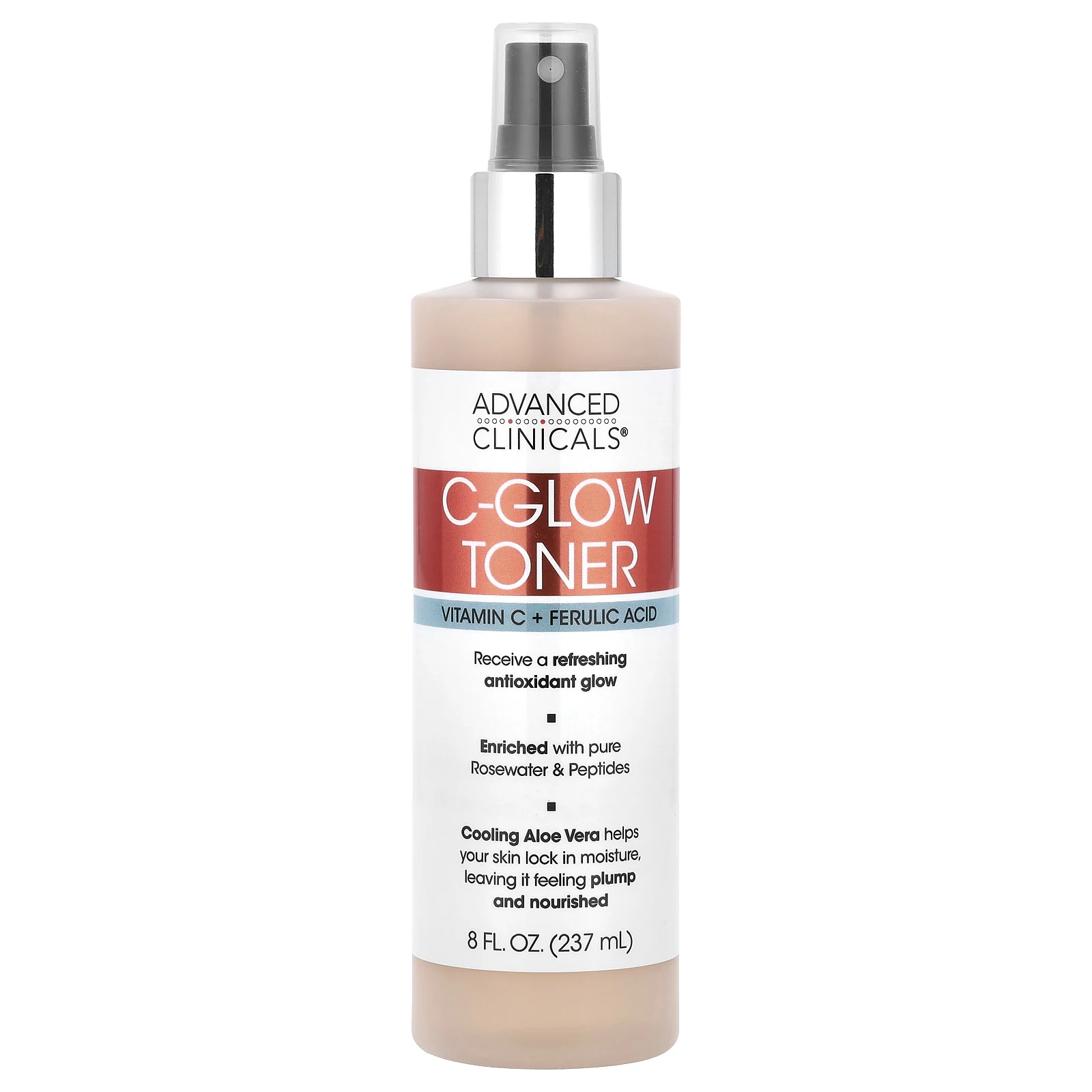 Advanced Clinicals, C-Glow Toner, витамин C и феруловая кислота, 237 мл (8 жидк. Унций)