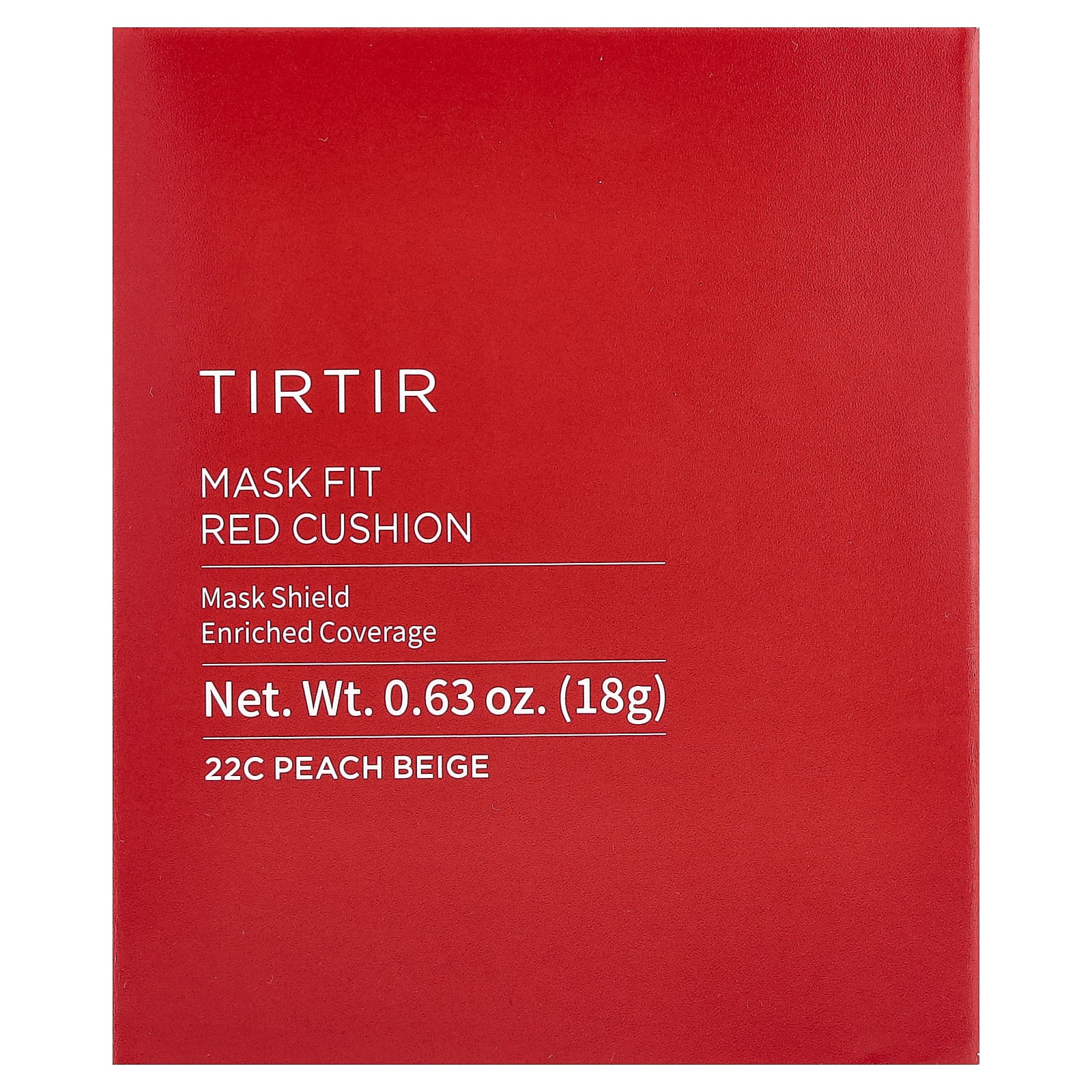TIRTIR, Mask Fit Red Cushion, 22C, персиково-бежевый, 18 г (0,63 унции)
