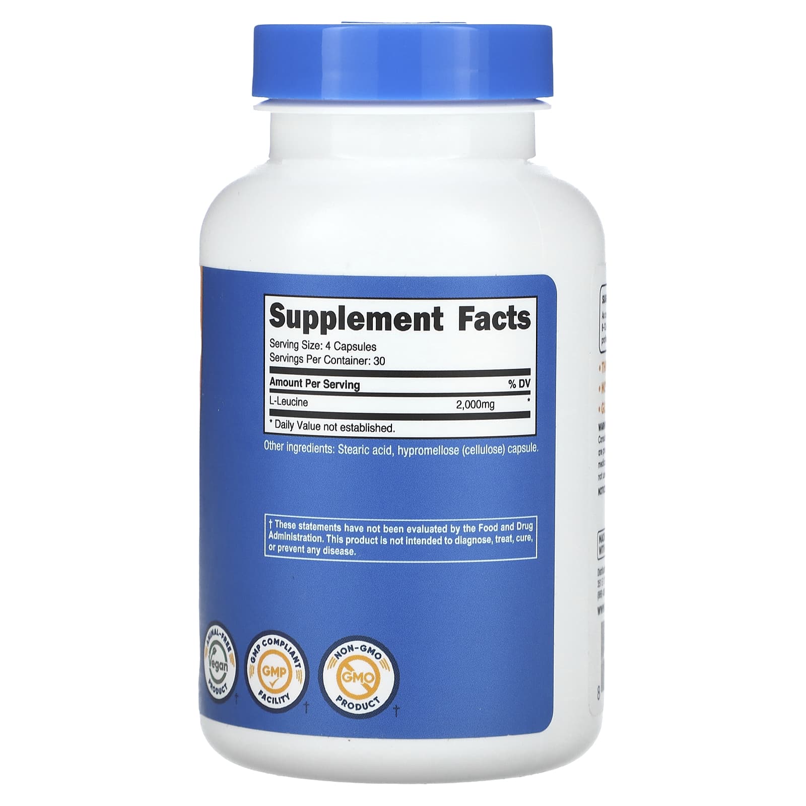 Nutricost, L-лейцин, 500 мг, 120 капсул