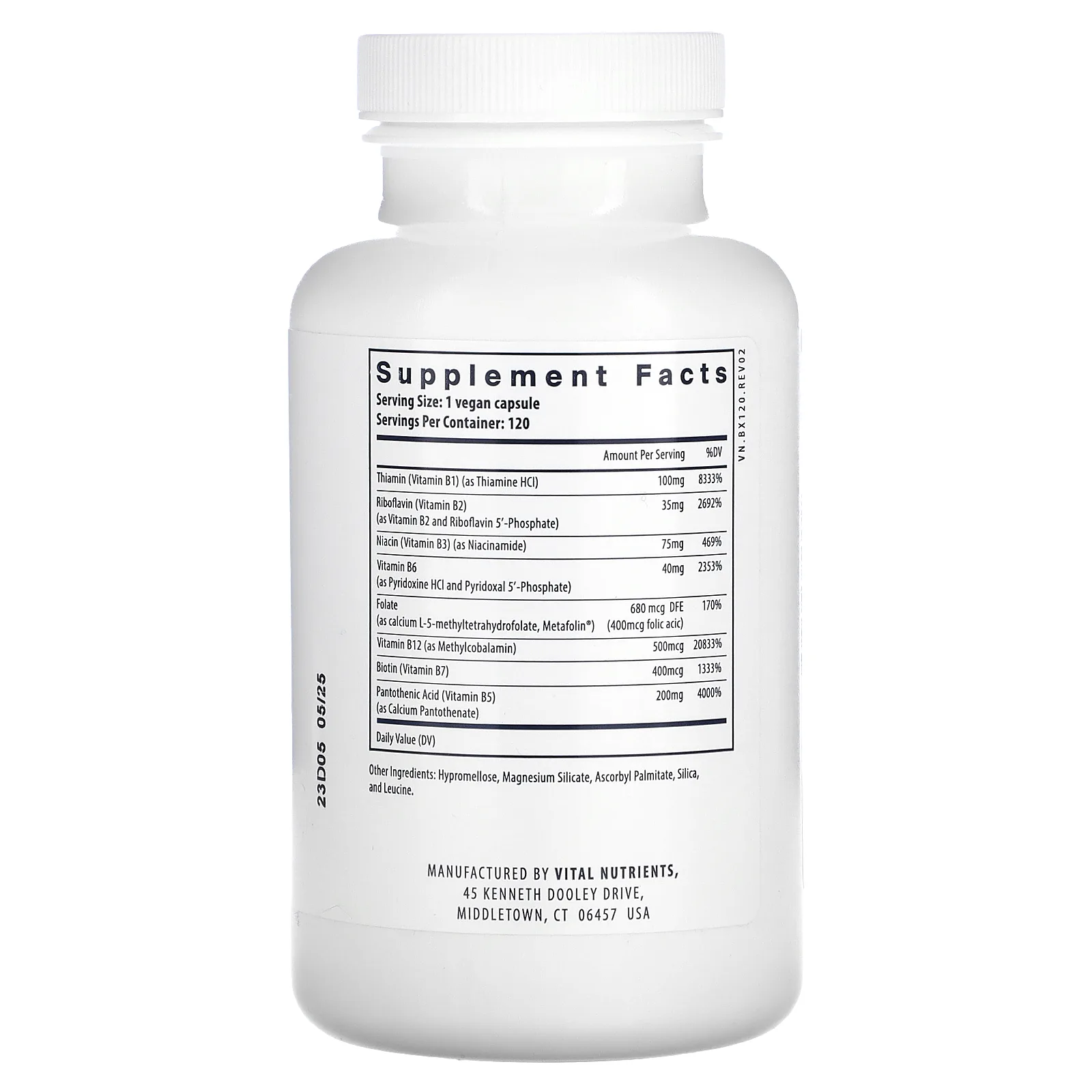 Vital Nutrients, B-Complex, 120 веганских капсул