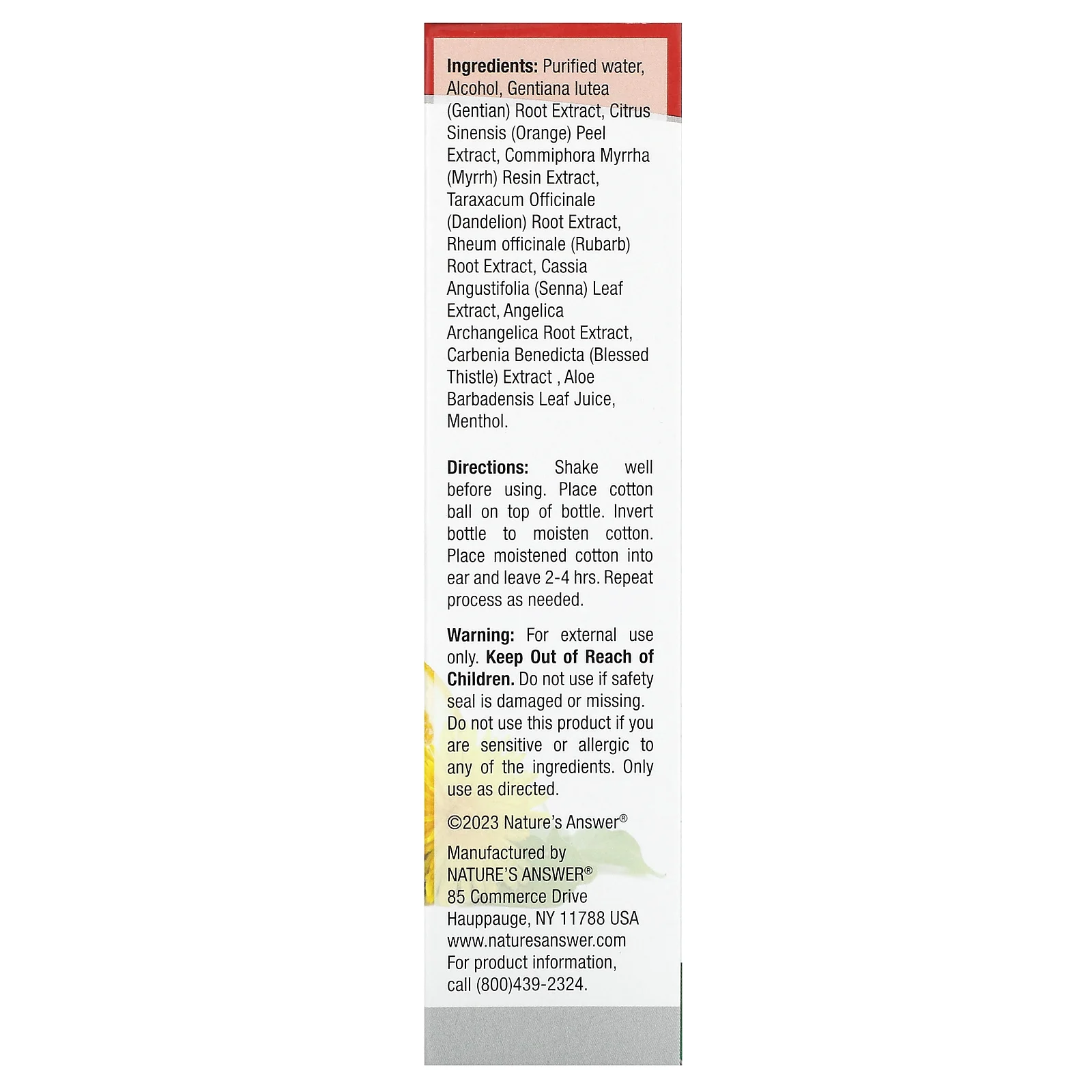 Nature's Answer, Bio-Ear, 15 мл (0,5 унции)