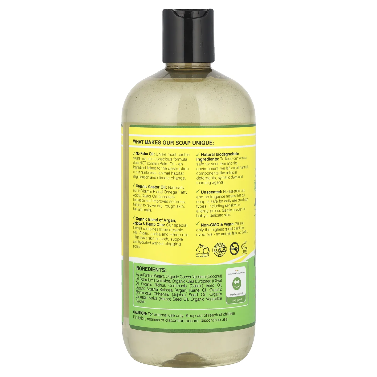 Seven Minerals, Чистое кастильское мыло, мягкое и нежное без запаха, 16 жидк. Унций