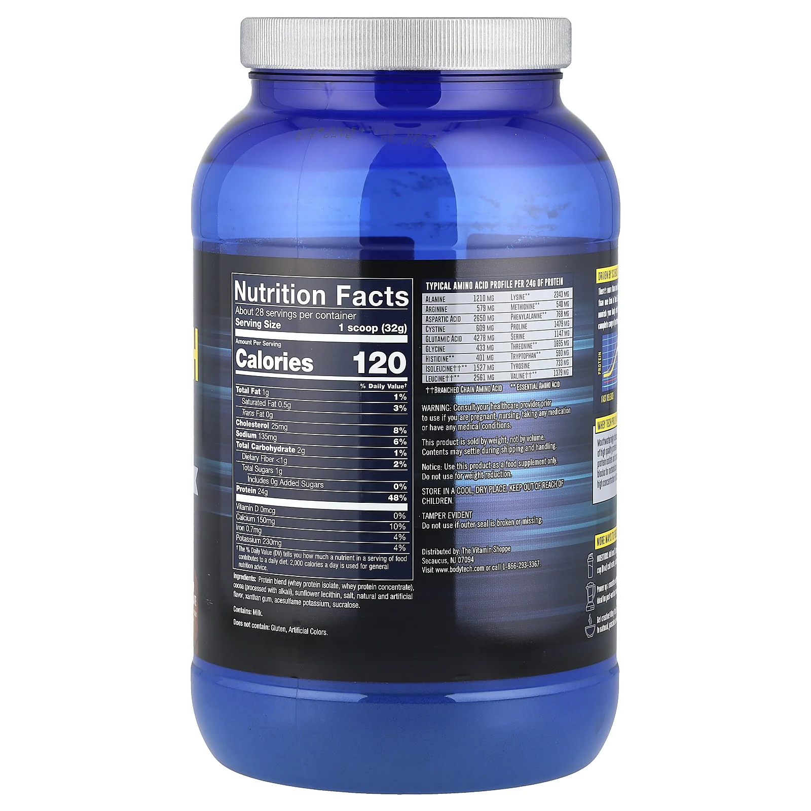 BodyTech, Whey Tech Pro 24, насыщенный шоколад, 907 г (2 фунта)