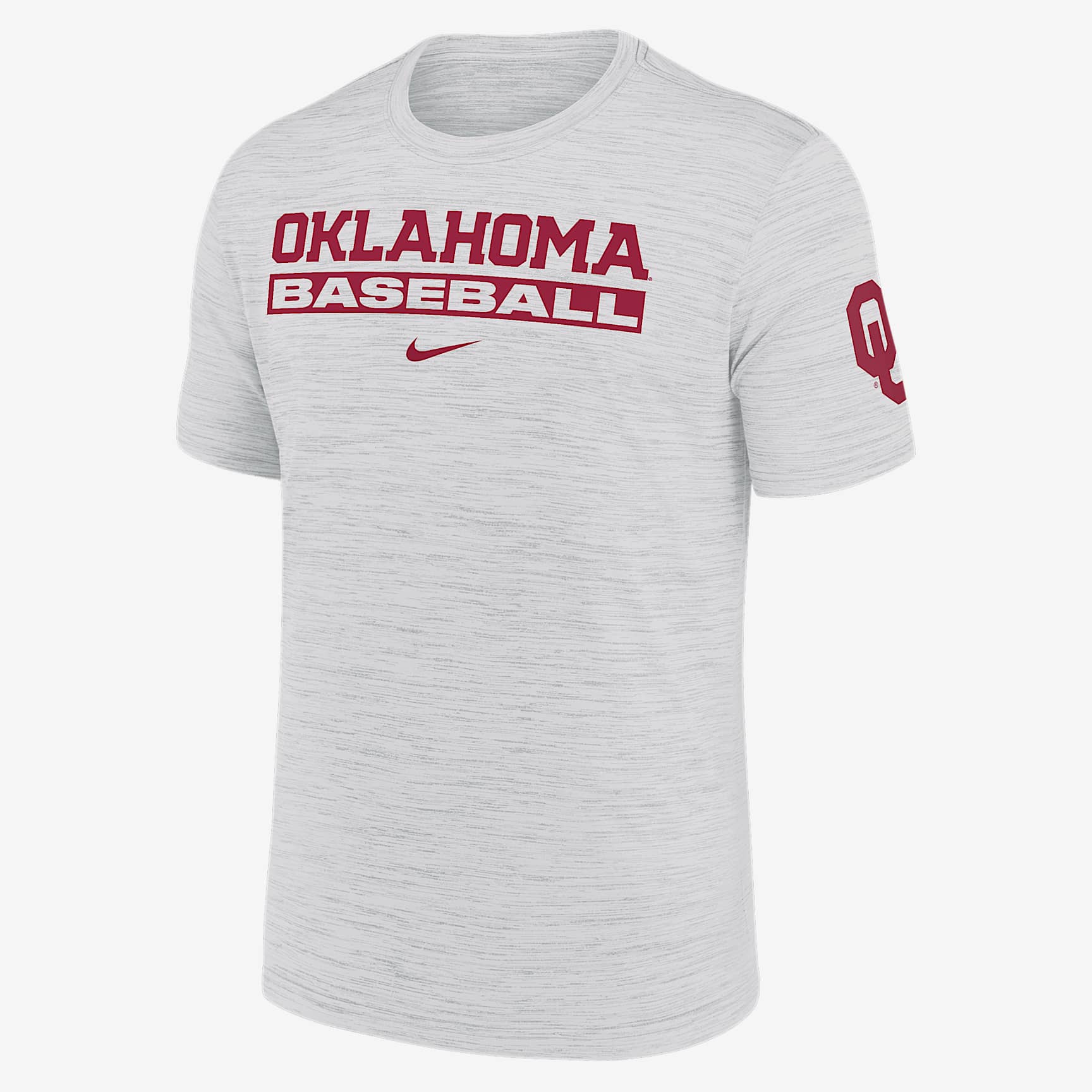 Oklahoma Sooners Velocity Baseball Wordmark Stack Men's Nike Dri-FIT College T-Shirt
