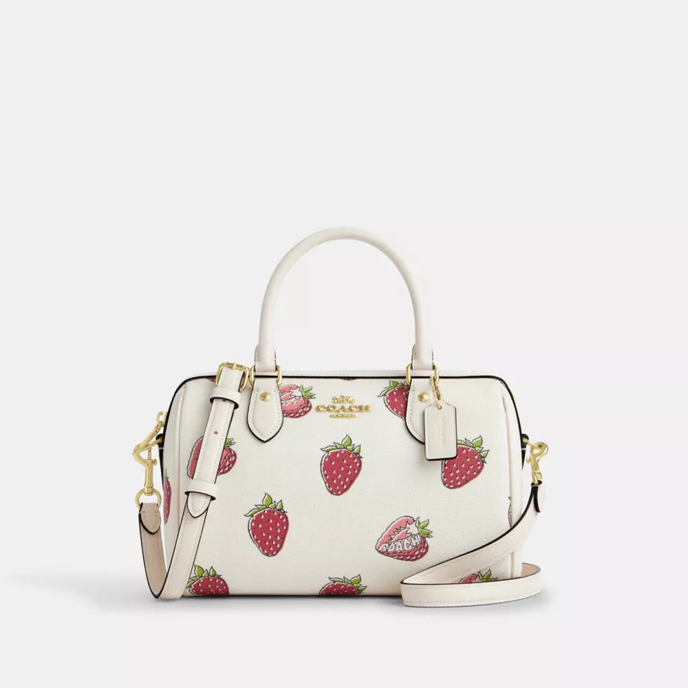 Сумка COACH Rowan Satchel Bag With Strawberry Print
