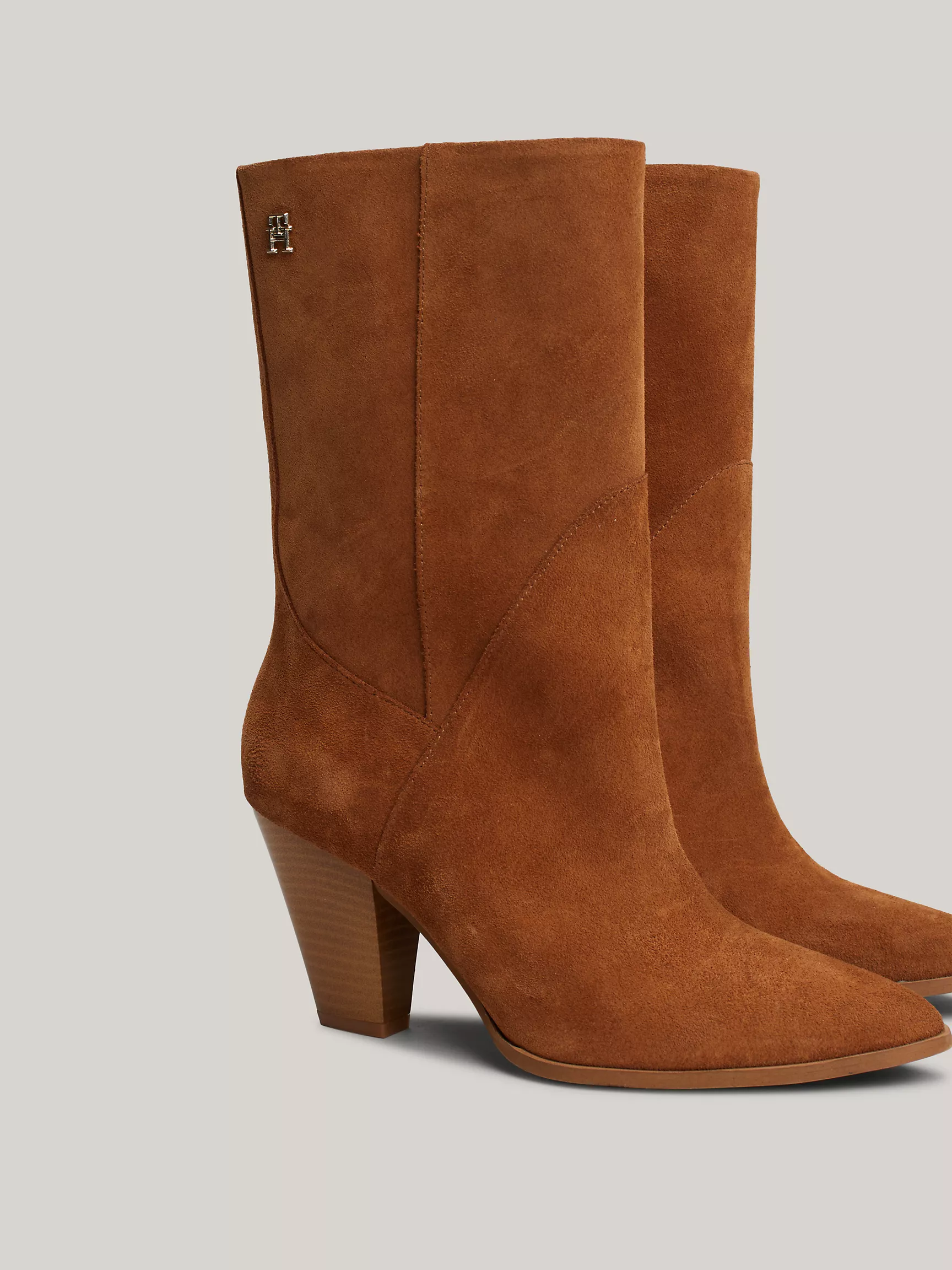 Женские ботинки Tommy Hilfiger, Замшевые ковбойские сапоги с монограммой