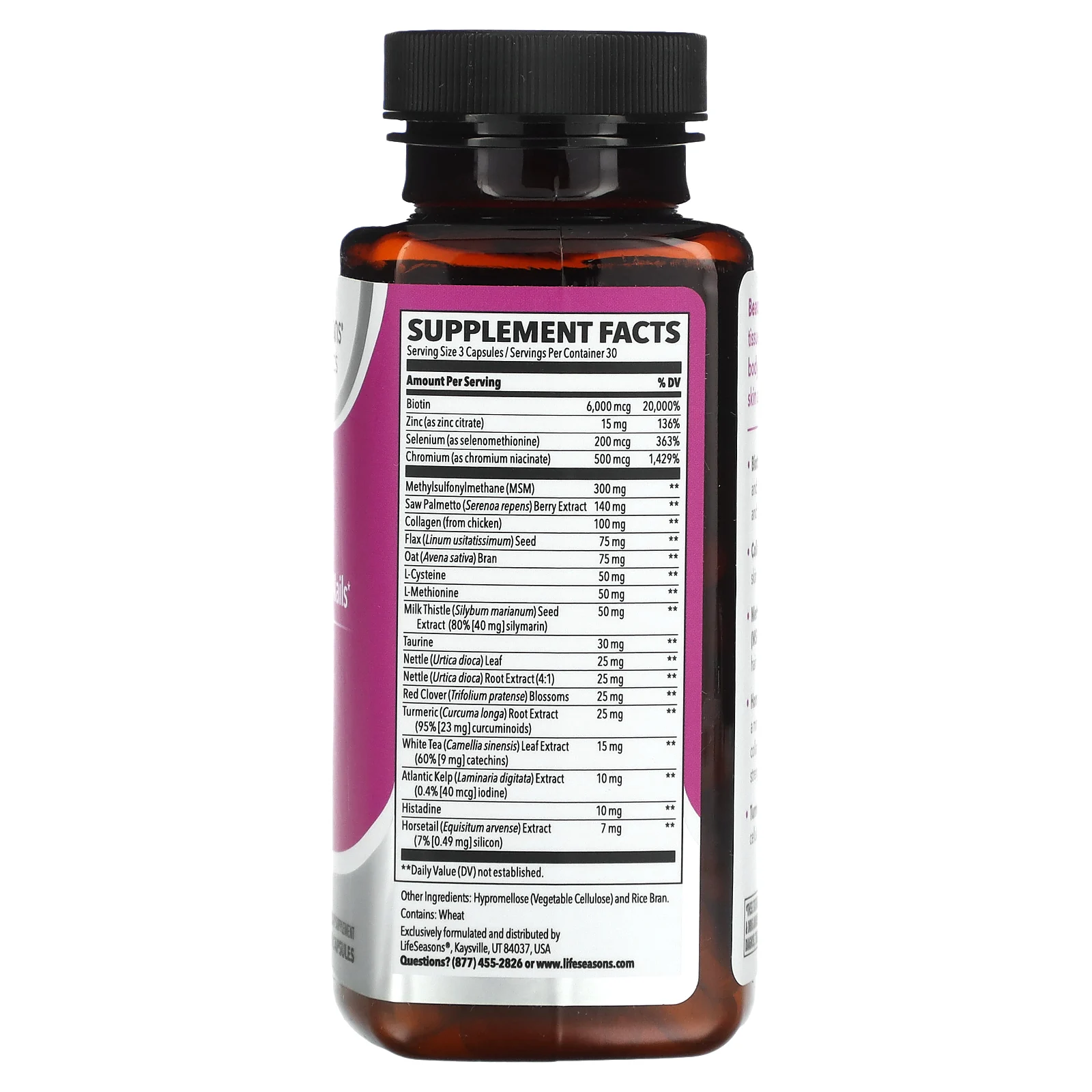 LifeSeasons, Beau-T, для волос, кожи и ногтей, 90 капсул