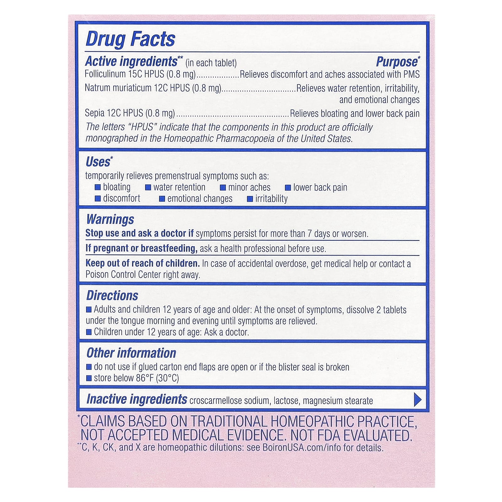 Boiron, Циклиз ПМС, 60 быстрорастворимых таблеток