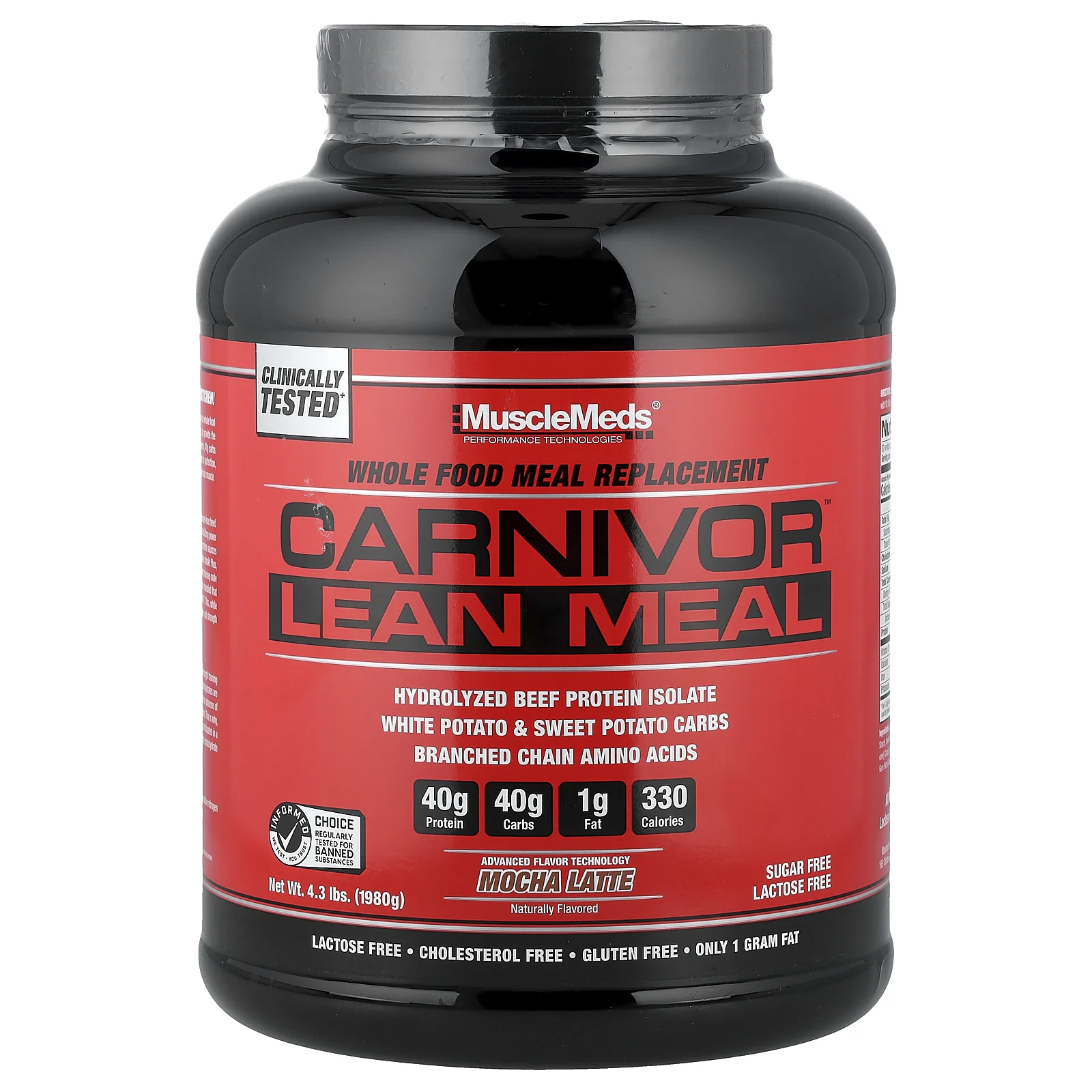 MuscleMeds, Carnivor™ Lean Meal, со вкусом мокко латте, 1980 г (4,3 фунта)