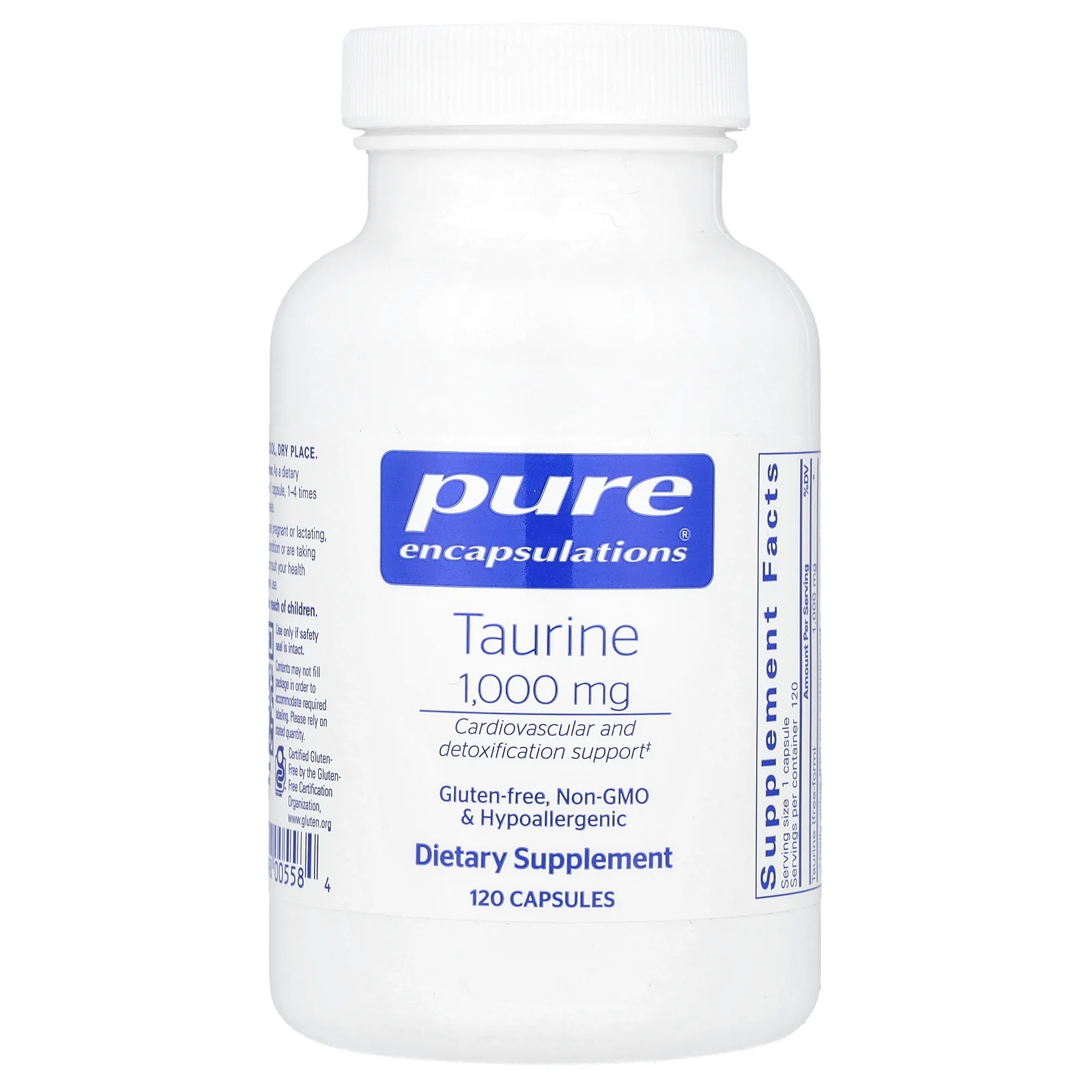 Pure Encapsulations, таурин, 1000 мг, 120 капсул