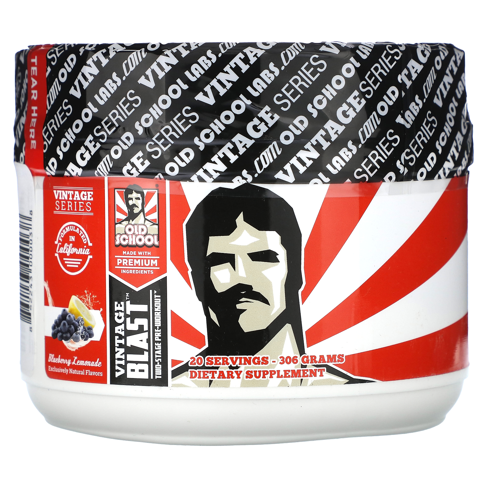 Old School Labs, Vintage Blast, двухэтапный прием перед тренировкой, черничный лимонад, 306 г (10,79 унции)