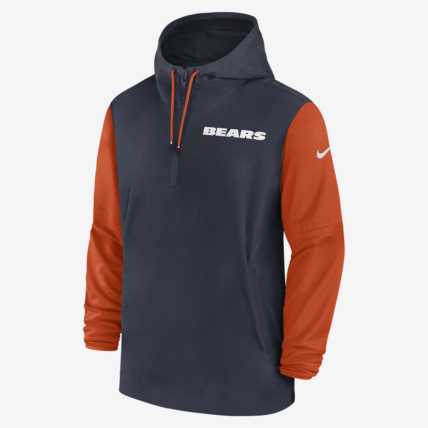 Chicago Bears Sideline Pre-Game Player Men's Nike NFL 1/2-Zip Hooded Jacket
