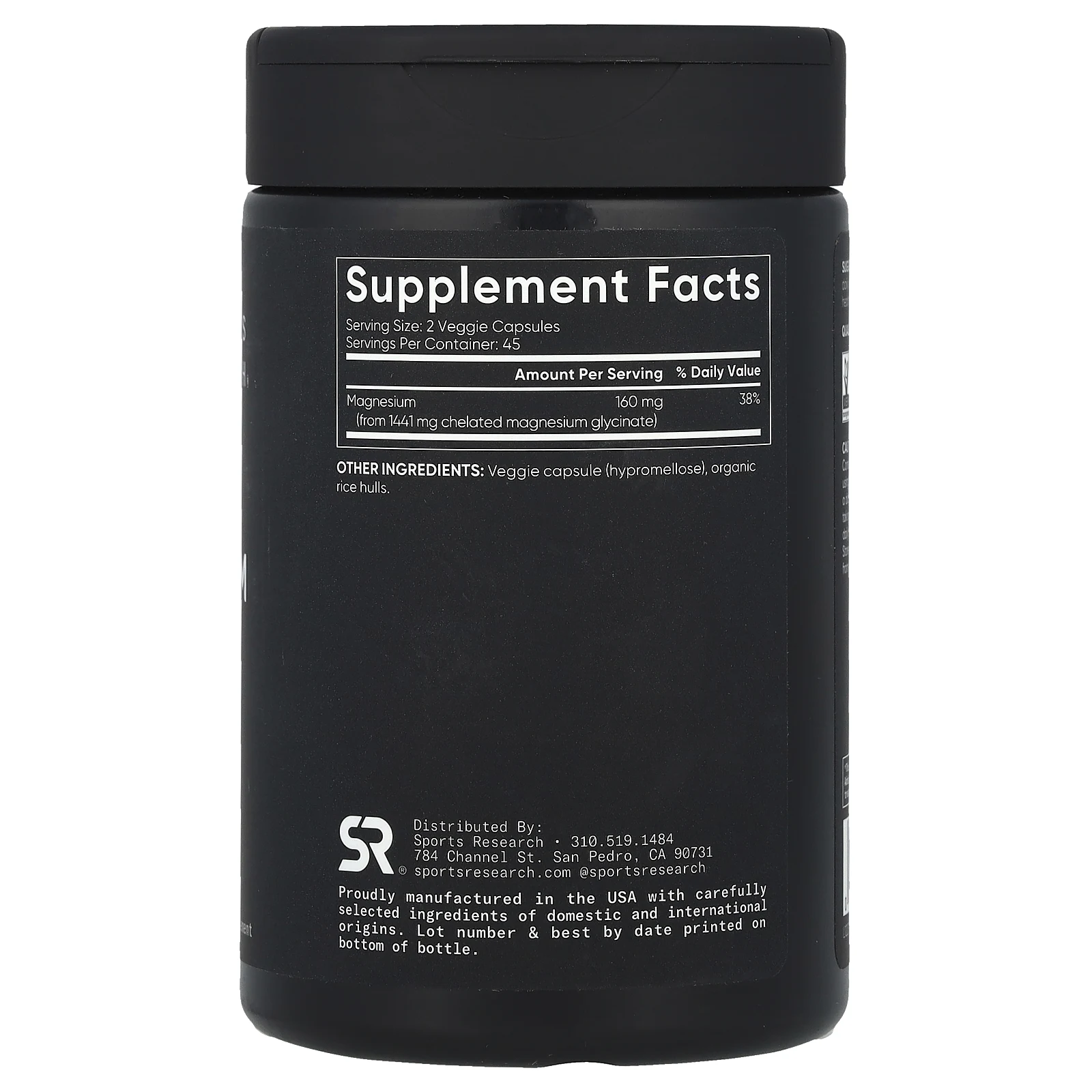 Sports Research, Глицинат магния, 160 мг, 90 растительных капсул (80 мг в каждой капсуле)