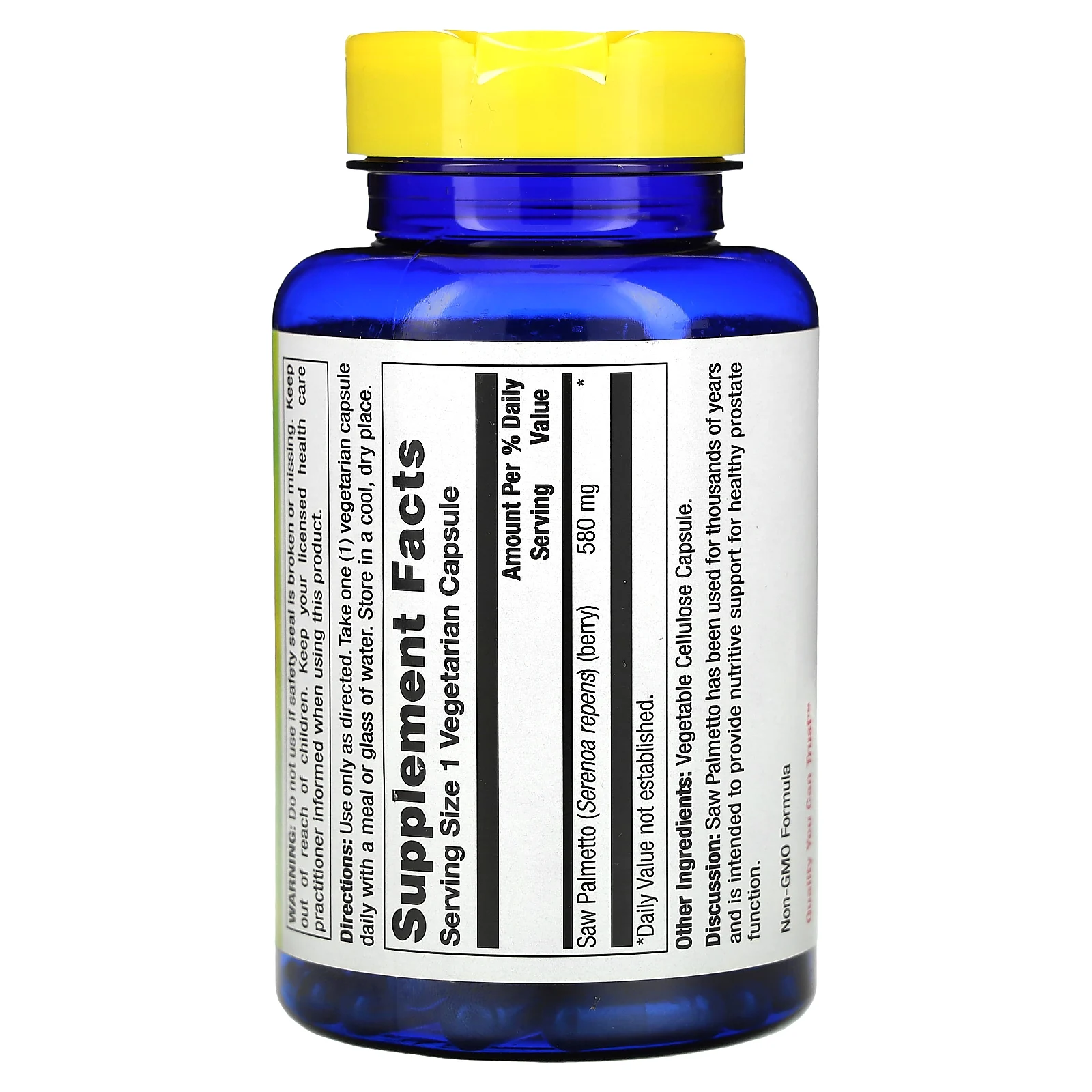 Nature's Life, сереноя, 580 мг, 100 вегетарианских капсул