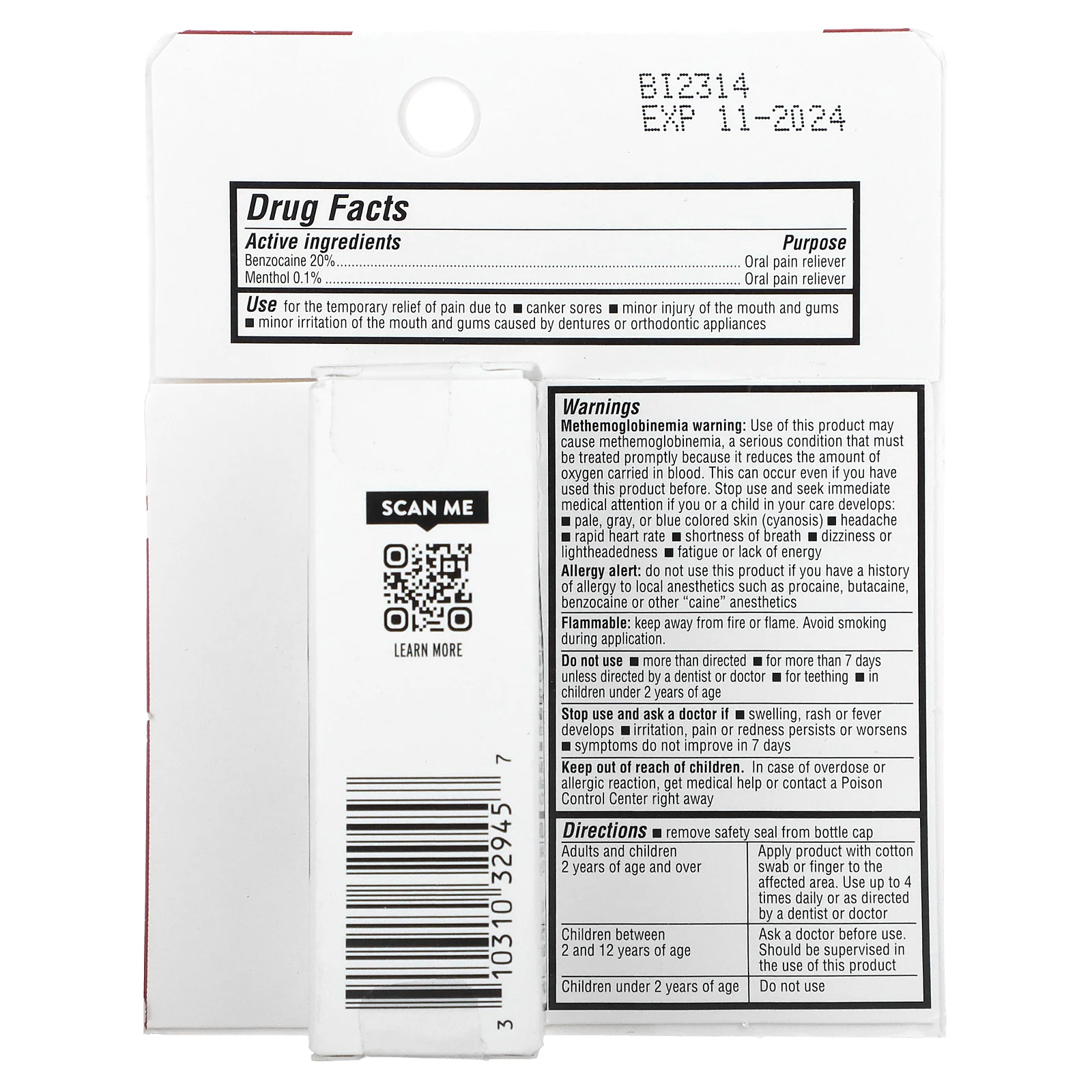 Orajel, 2 X Medicated, от зубной боли и язв во рту, быстродействующее средство, 13,3 мл (0,45 жидк. Унции)