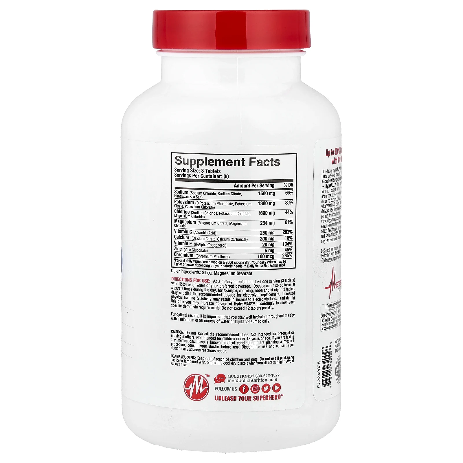 Metabolic Nutrition, HydraMAX ™, максимальная эффективность, 90 таблеток