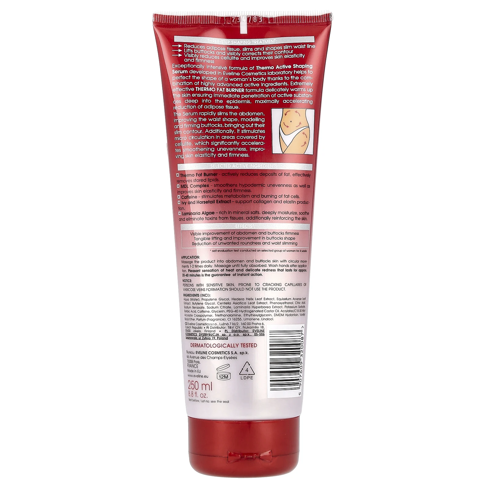 Eveline Cosmetics, Slim Extreme 3D, термоактивная сыворотка, 250 мл (8,8 жидк. Унции)