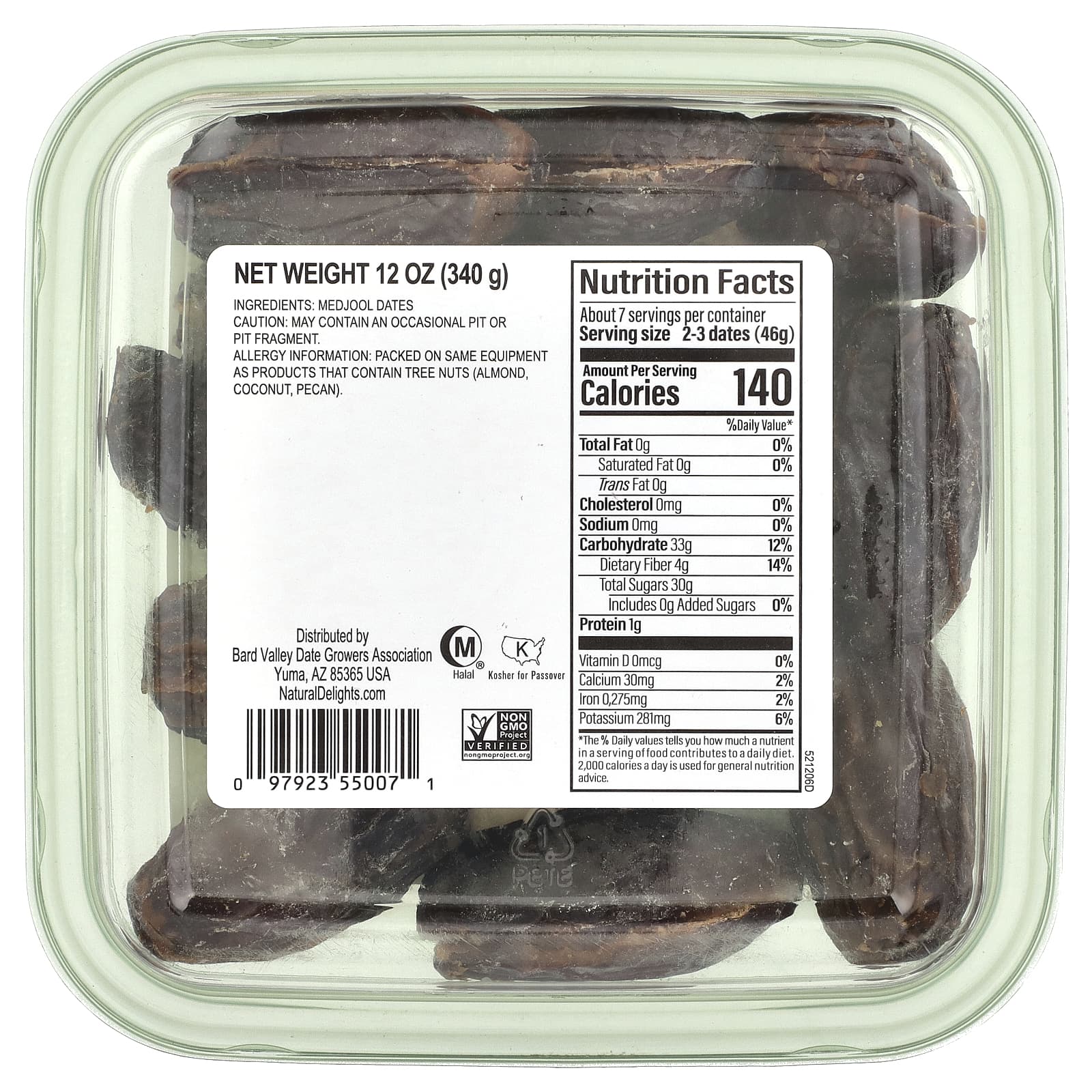 Natural Delights, Свежие финики Medjool, без косточек, 340 г (12 унций)