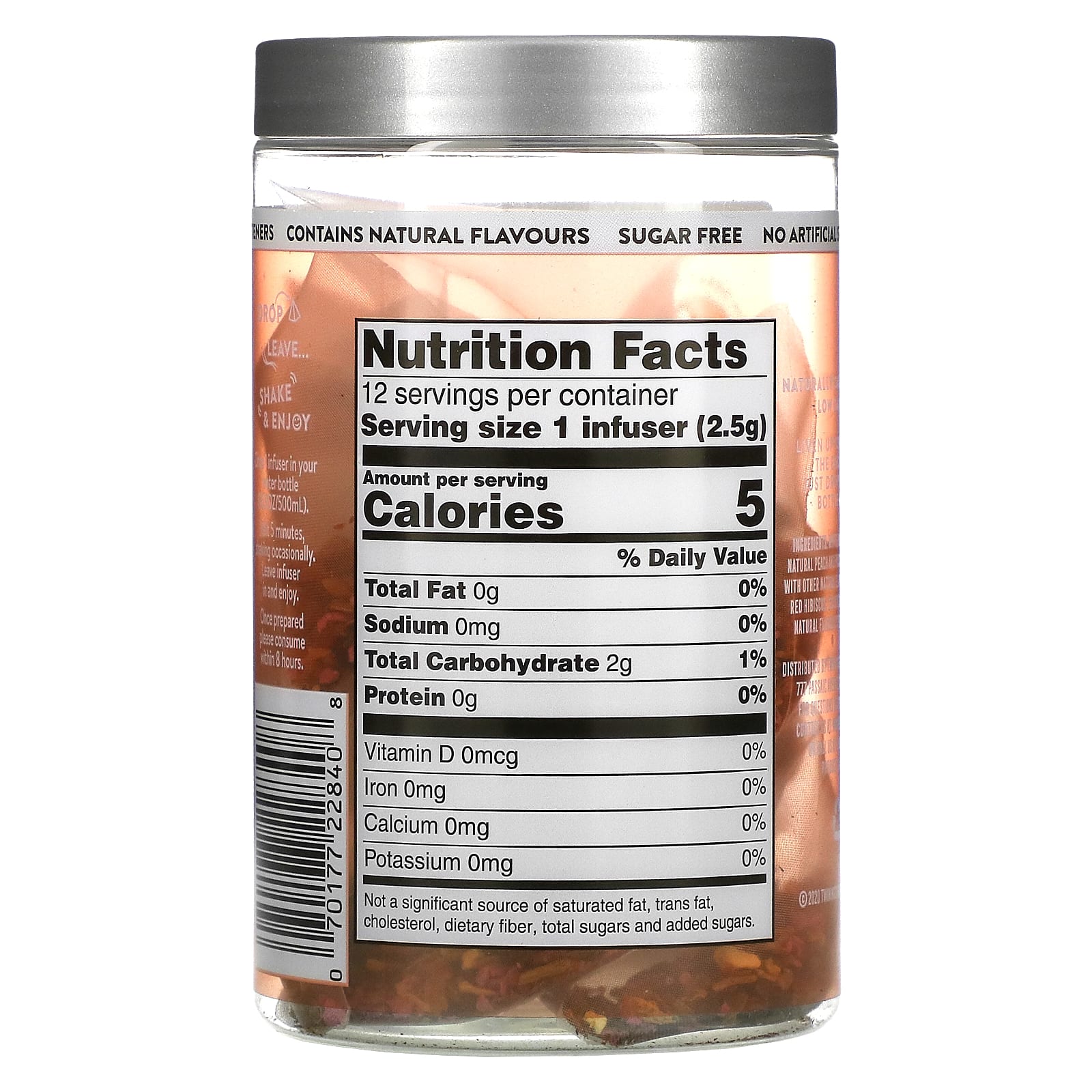 Twinings, Cold Infuse, ароматизатор со вкусом холодной воды, персик и маракуйя, 12 шт., 30 г (1,06 унции)