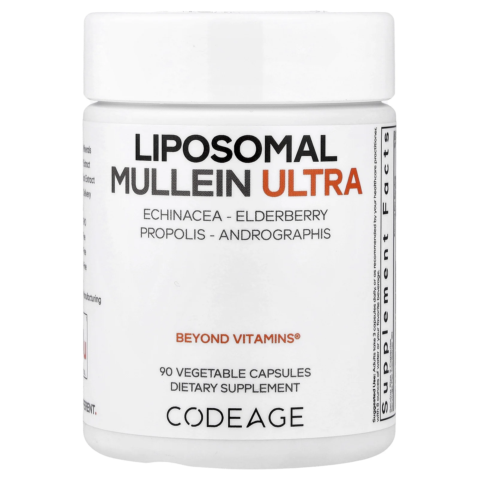 Codeage, Liposomal Mullein Ultra, липосомальный коровяк, 90 растительных капсул