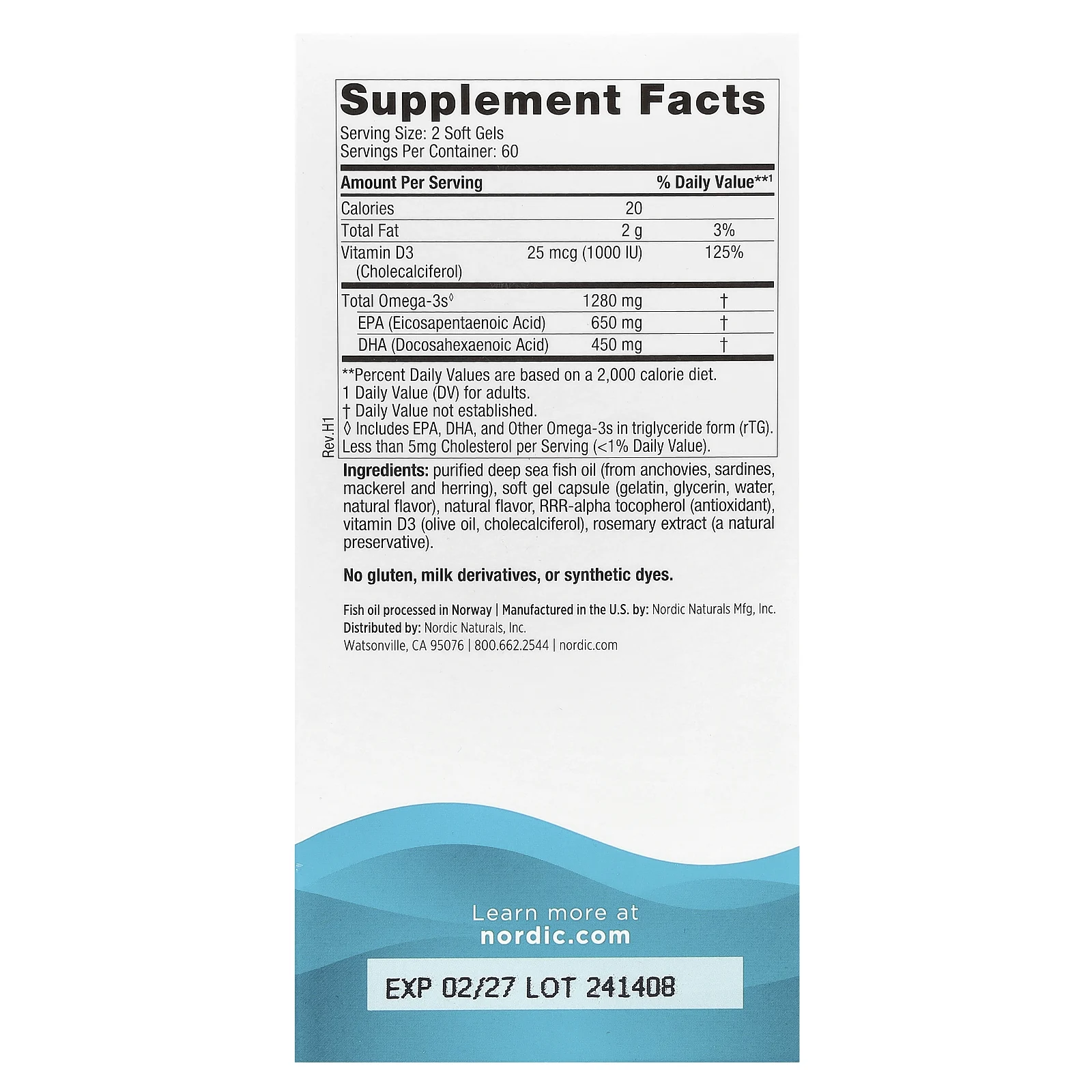 Nordic Naturals, Ultimate Omega-D3, омега-3 и витамин D3, со вкусом лимона, 120 капсул