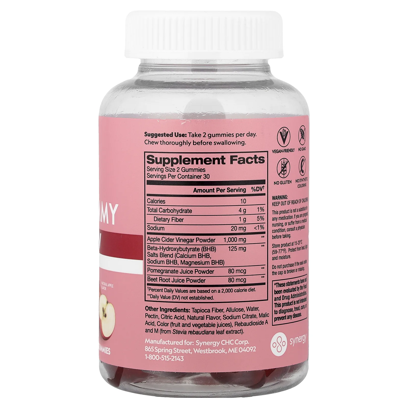 Flat Tummy, Keto ACV, жевательные таблетки, со вкусом натурального яблока, 60 жевательных таблеток