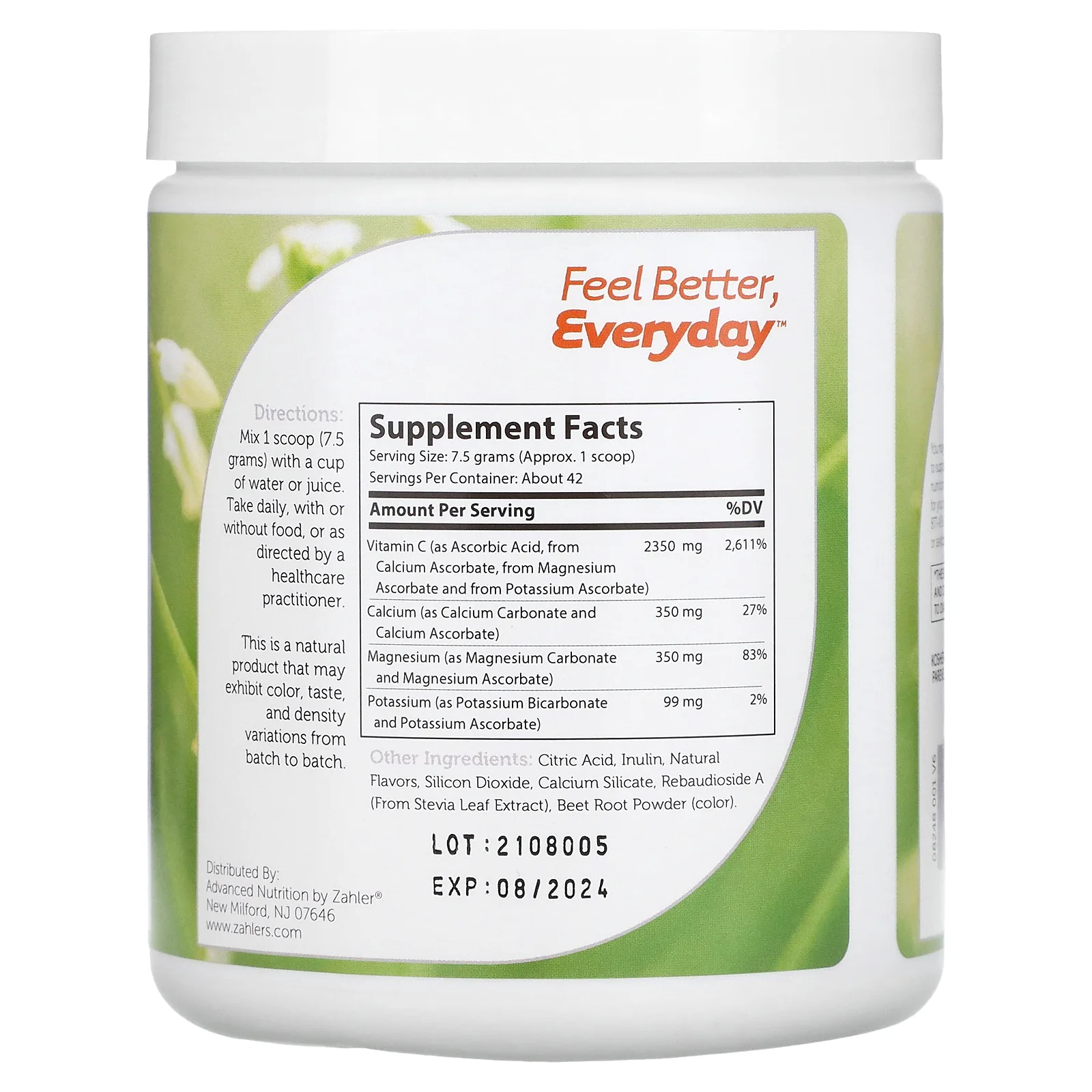 Zahler, буферизованный витамин C в порошке, мягко действующие и не вызывающий раздражения витамин C с минералами буферного действия, натуральный ягодный вкус, 315 г (11 унций)