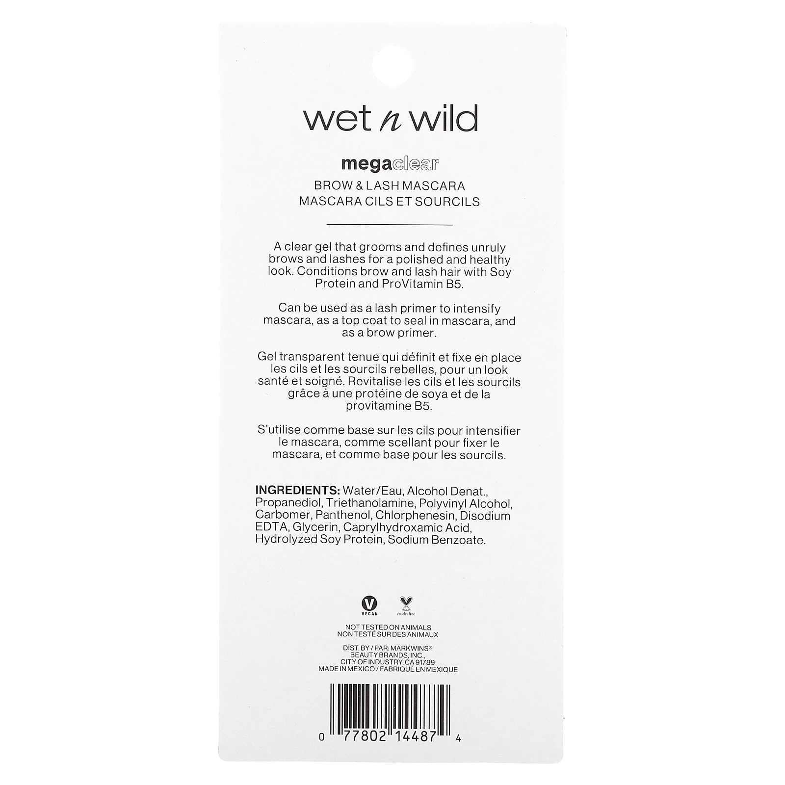 wet n wild, Mega Clear, тушь для бровей и ресниц, 9 мл (0,30 жидк. Унции)