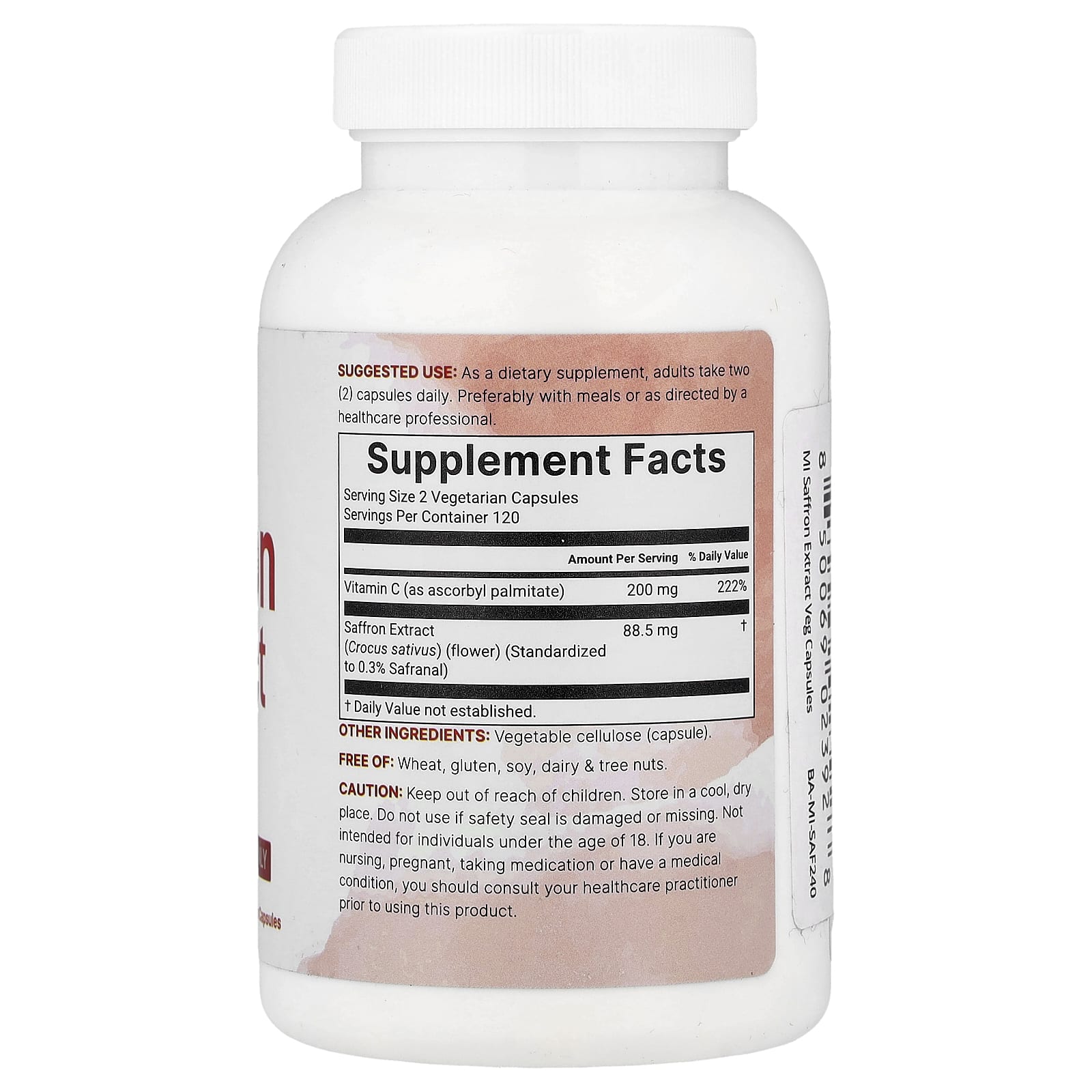 Micro Ingredients, чистый экстракт шафрана, 240 вегетарианских капсул