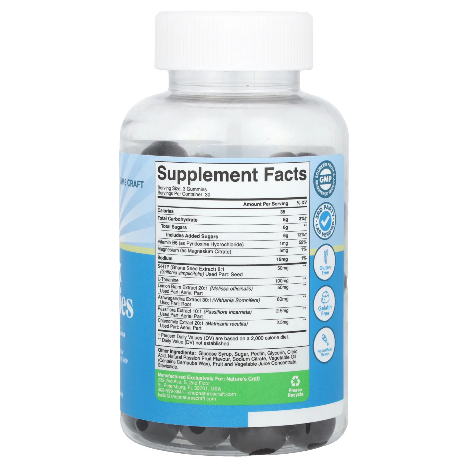 Nature's Craft, Relax Gummies, маракуйя, 90 жевательных таблеток