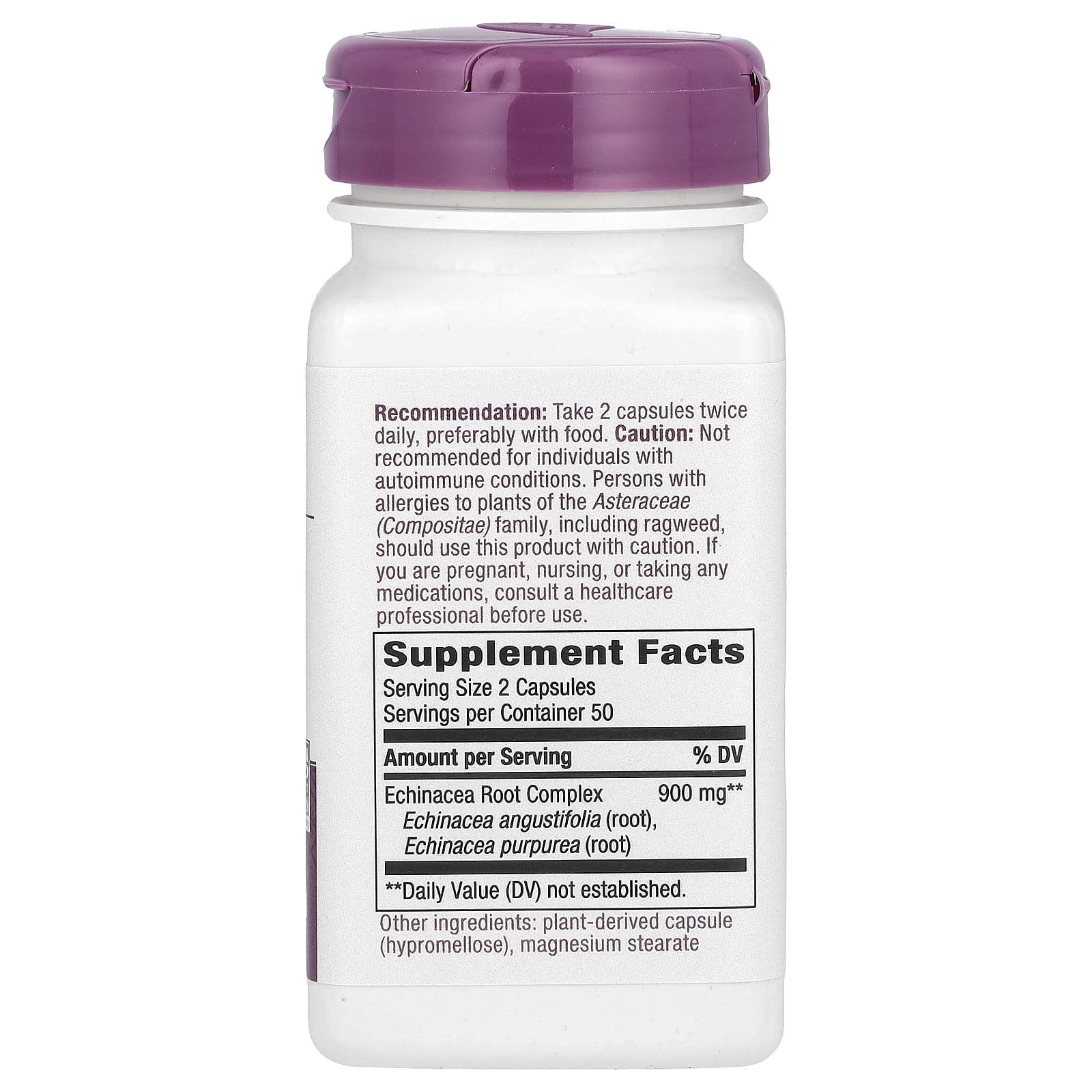 Nature's Way, Premium Blend, Комплекс корня эхинацеи, 450 мг, 100 веганских капсул