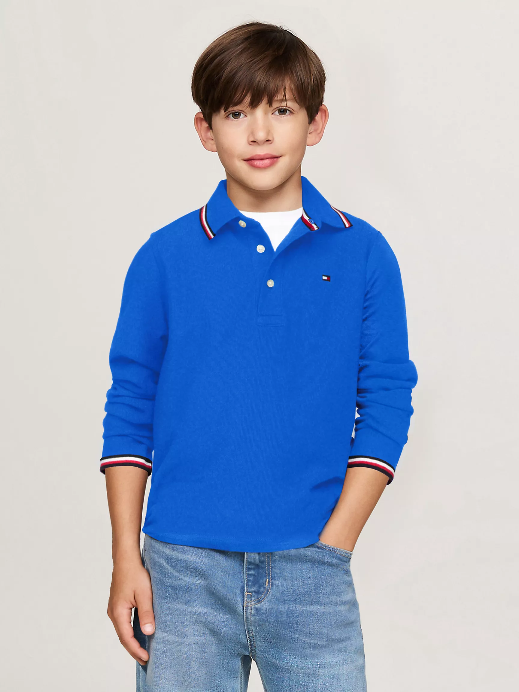 Рубашка-поло для мальчиков Tommy Hilfiger, Детское поло с длинным рукавом и влагоотводящей технологией Tommy