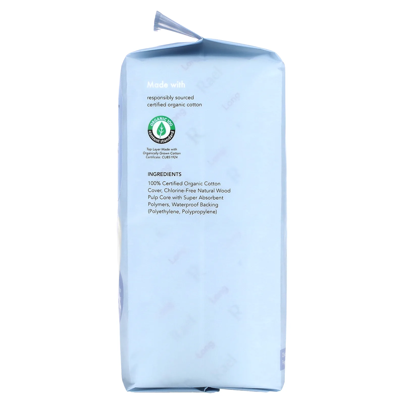 Rael, Тканевые прокладки из органического хлопка, длинные, 36 шт.