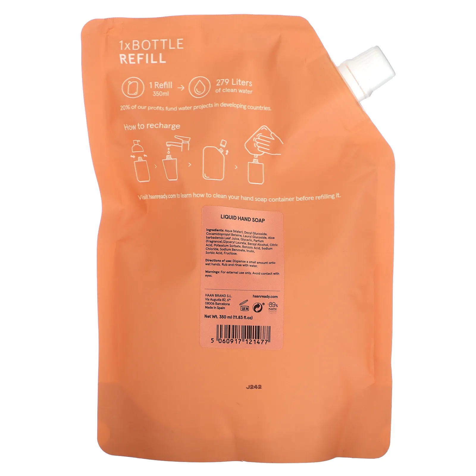 Haan, запасной блок мыла для рук, Sunset Fleur, 350 мл (11,83 жидк. унции)