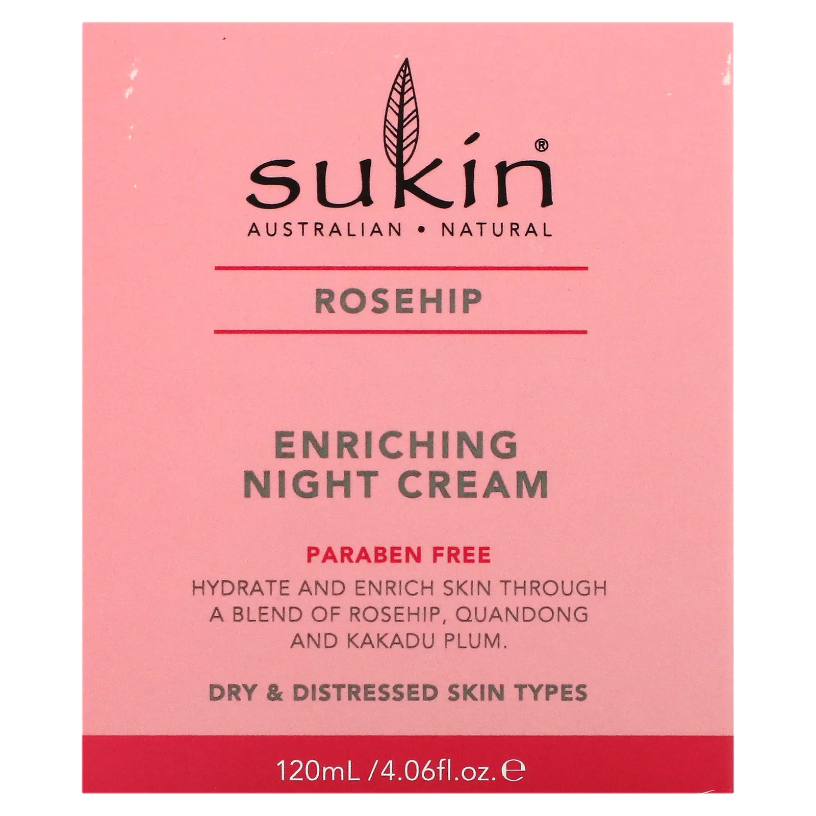 Sukin, питательный ночной крем, шиповник, 120 мл (4,06 жидк. унции)