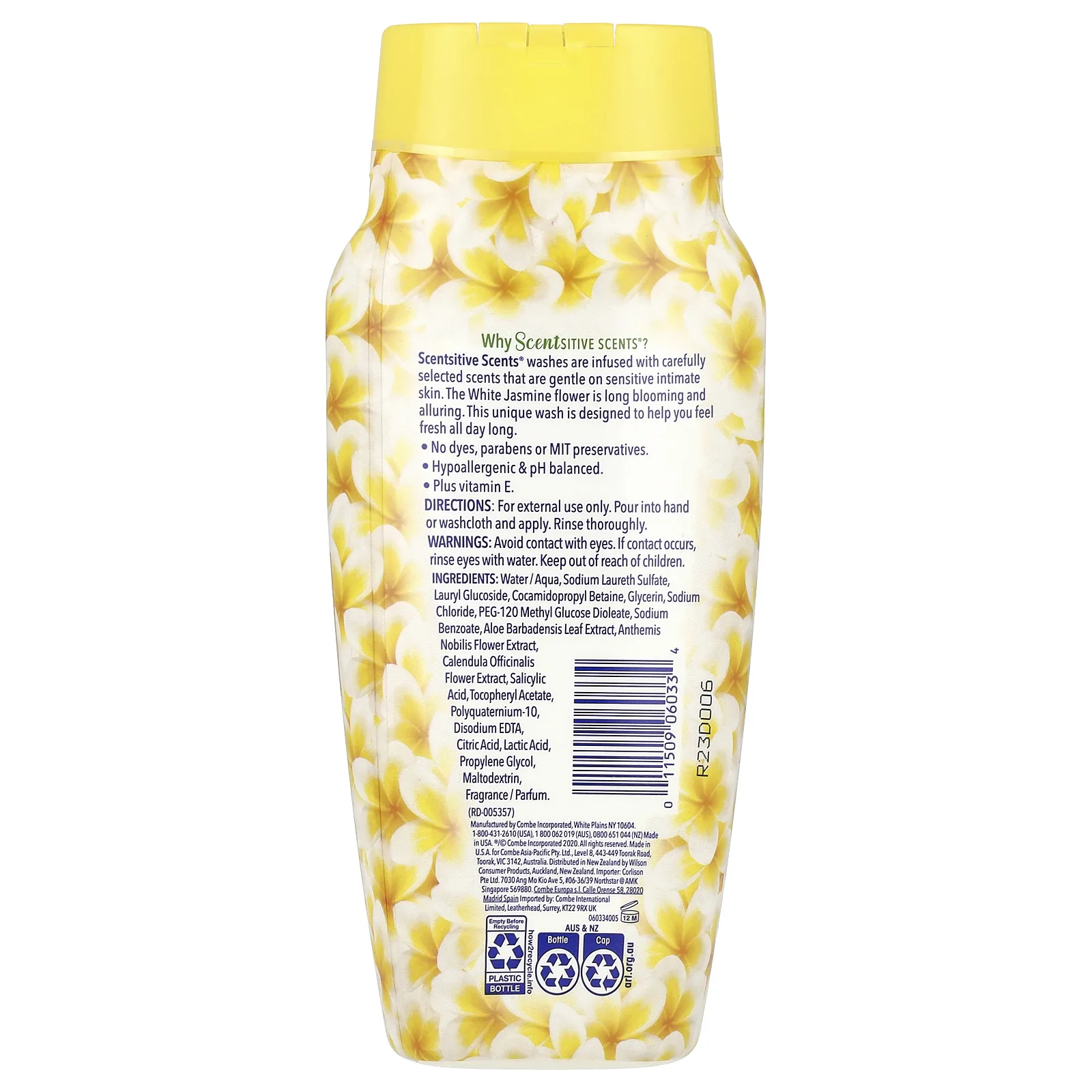 Vagisil, Scentsitive Scents, ежедневное средство для интимной гигиены, белый жасмин, 354 мл (12 жидк. Унций)