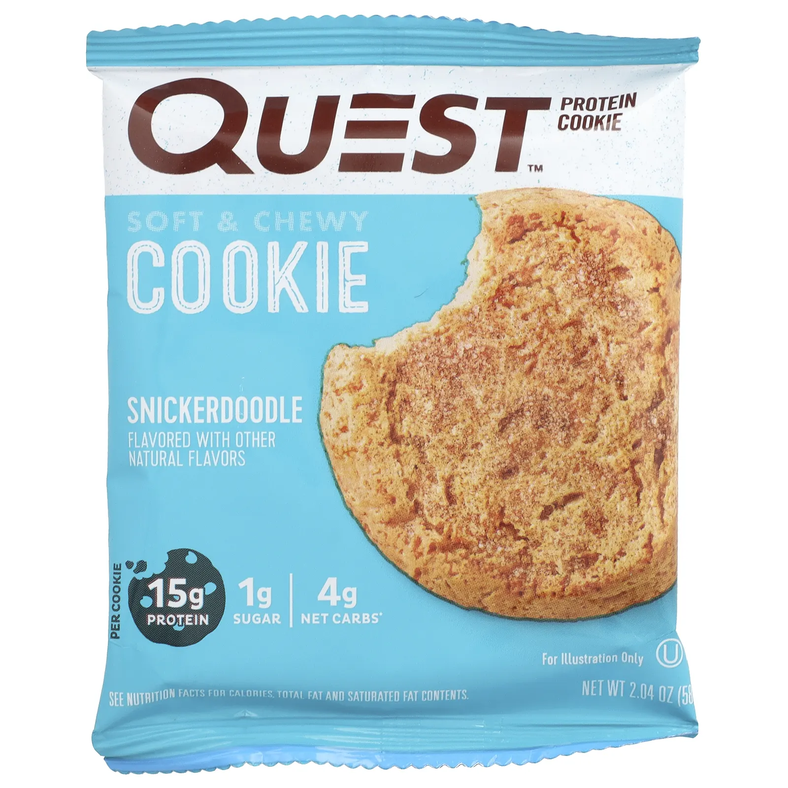 Quest Nutrition, Протеиновое печенье, Snickerdoodle, 4 пакетика, 58 г (2,04 унции)