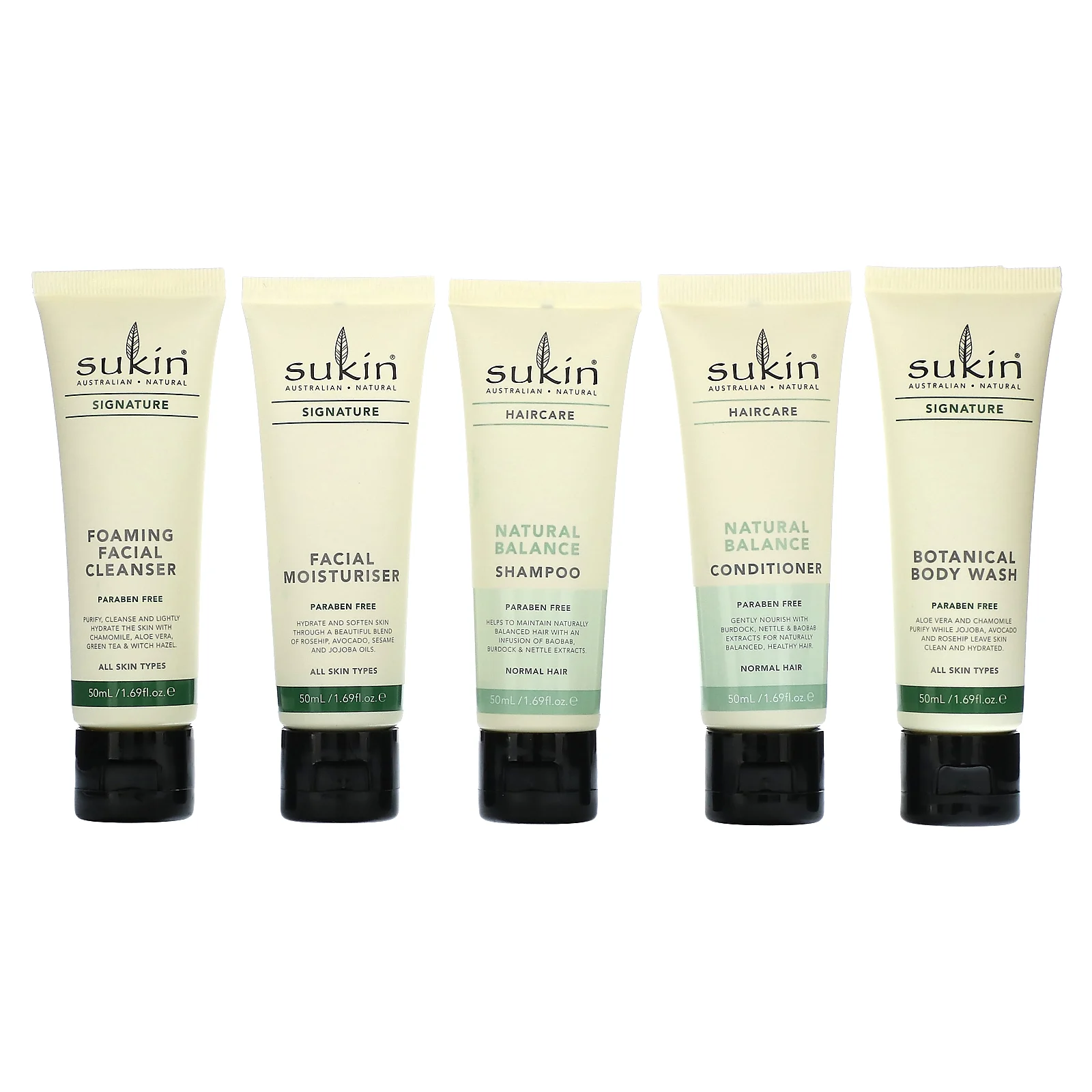 Sukin, Дорожная упаковка, набор из 5 предметов, 50 мл (1,69 жидк. Унции)