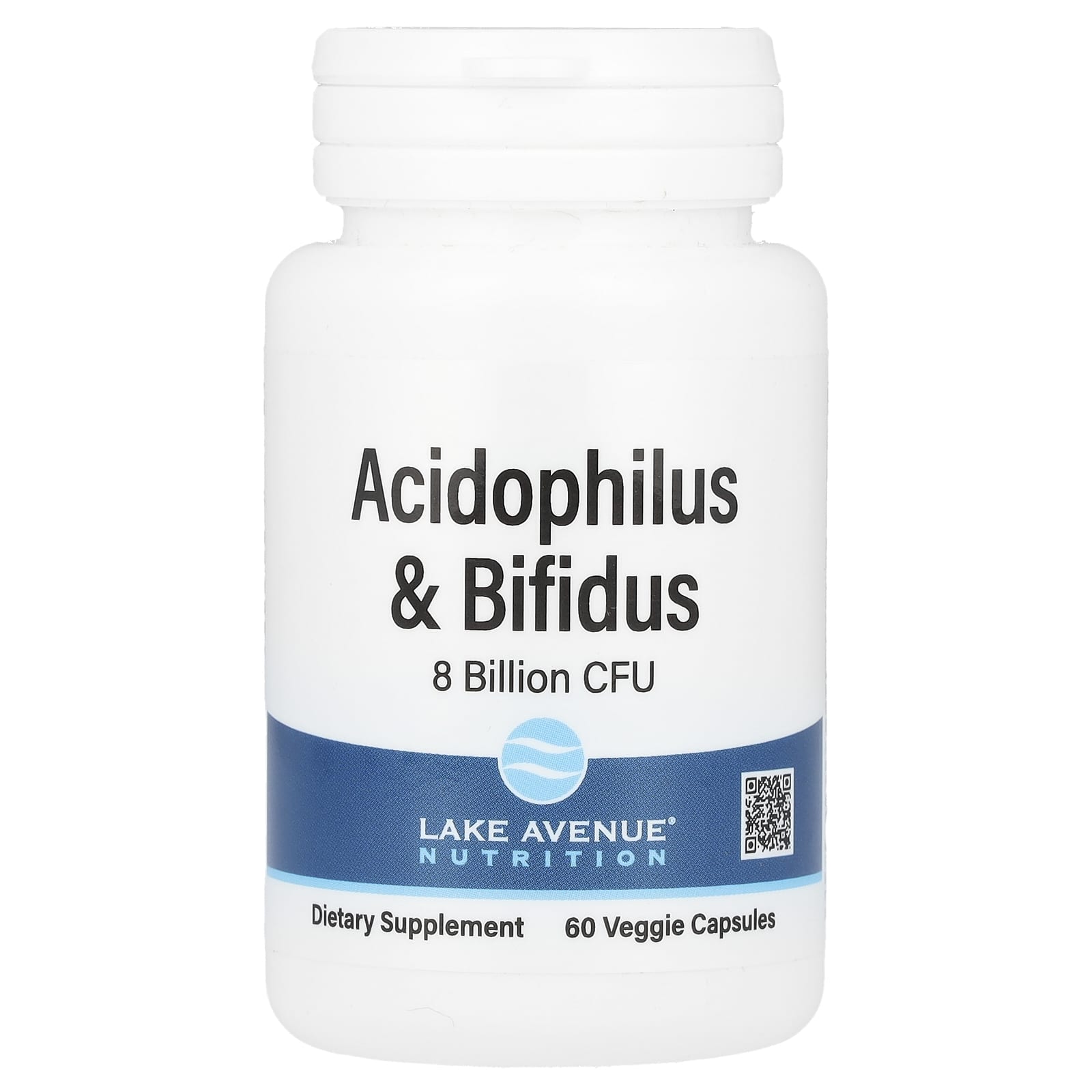 Lake Avenue Nutrition, пробиотики Acidophilus и Bifidus, смесь пробиотиков, 8 млрд КОЕ, 60 растительных капсул